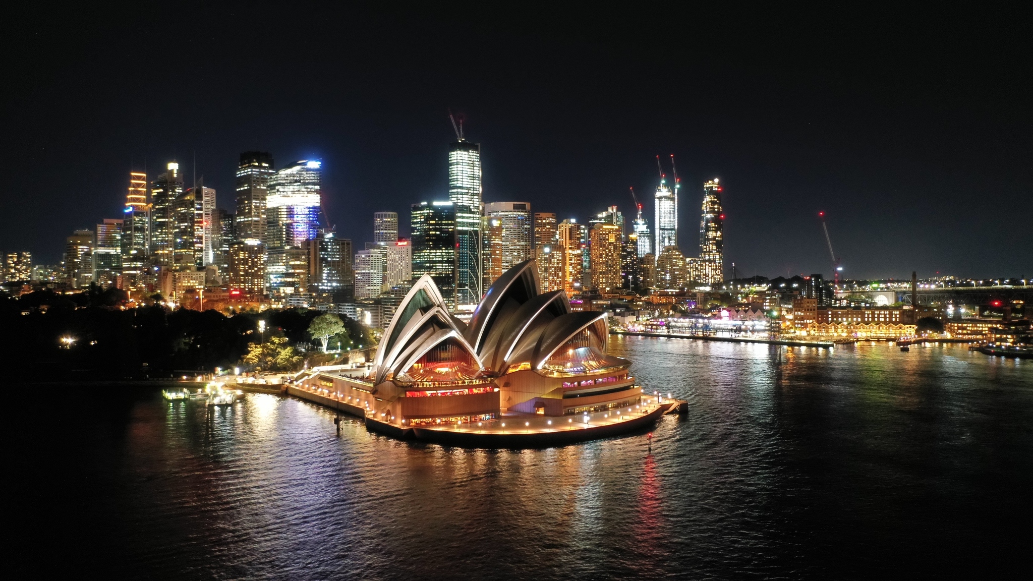 Sydney Opera House at night - My, Australia, DJI Mavic 2 PRO, Longpost, Night city, Sydney Opera House