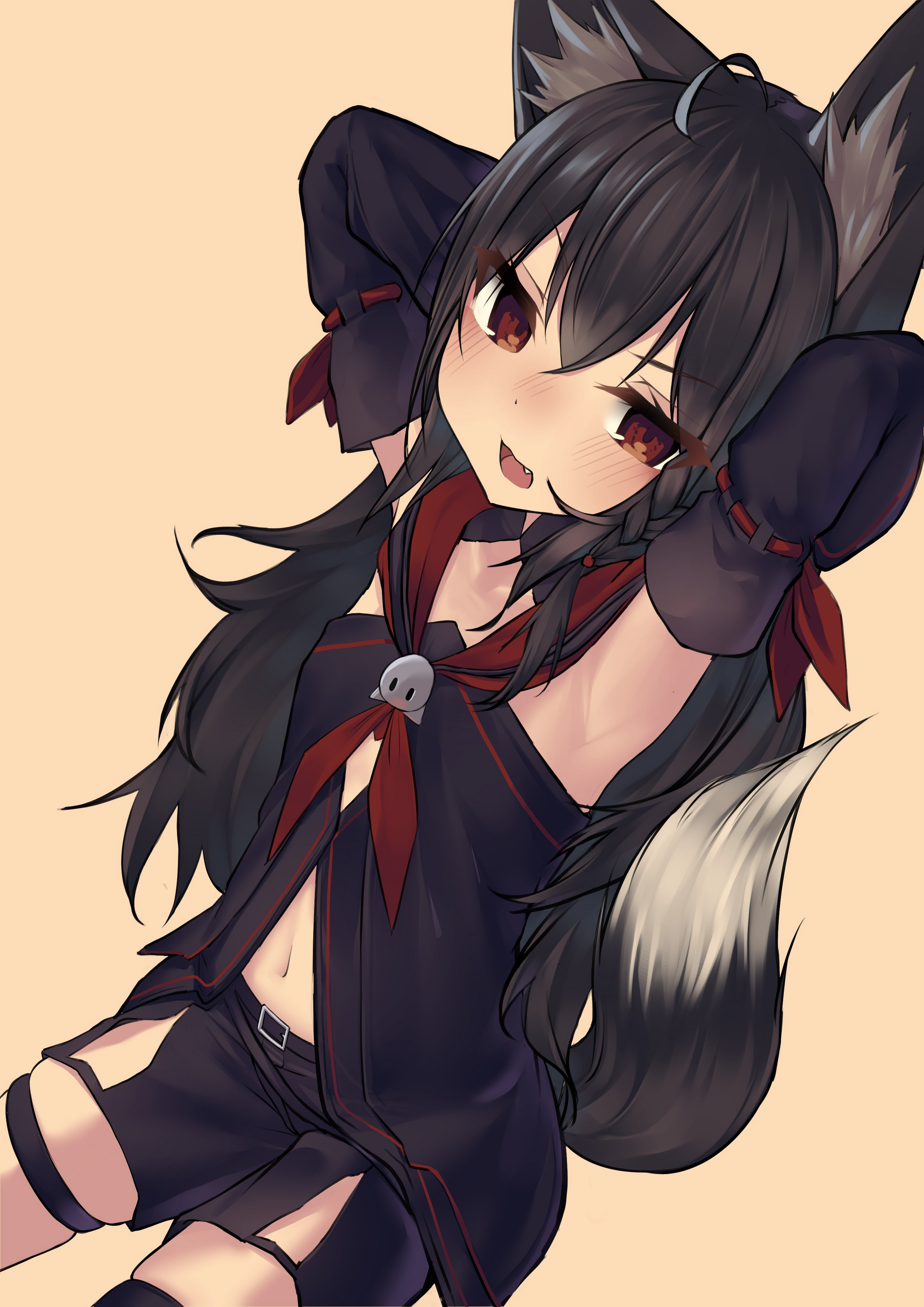 Kurokami Fubuki - Virtual YouTuber, Hololive, Shirakami Fubuki, Kurokami Fubuki, Anime Art, Аниме