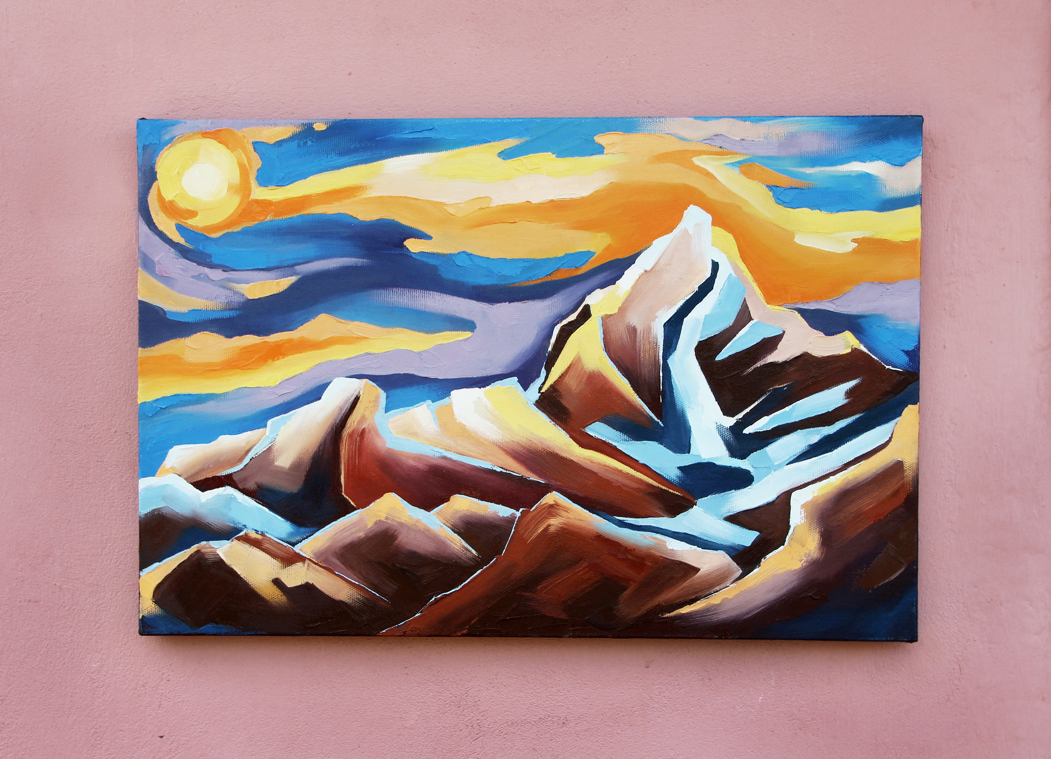 Himalayas. - My, Art, Artist, Painting, Painting, Oil painting, The mountains, Landscape, Abstraction, Himalayas, Modern Art