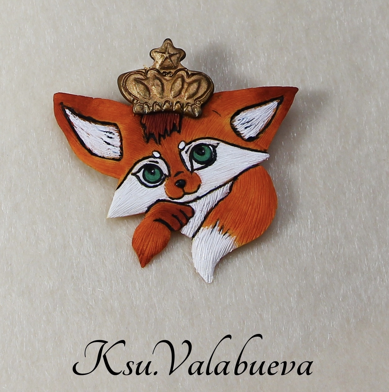 Brooches Chanterelles - My, Polymer clay, Brooch, Fox, Accessories, With your own hands, Needlework, Needlework without process, Icon, Queen, Longpost, Handmade