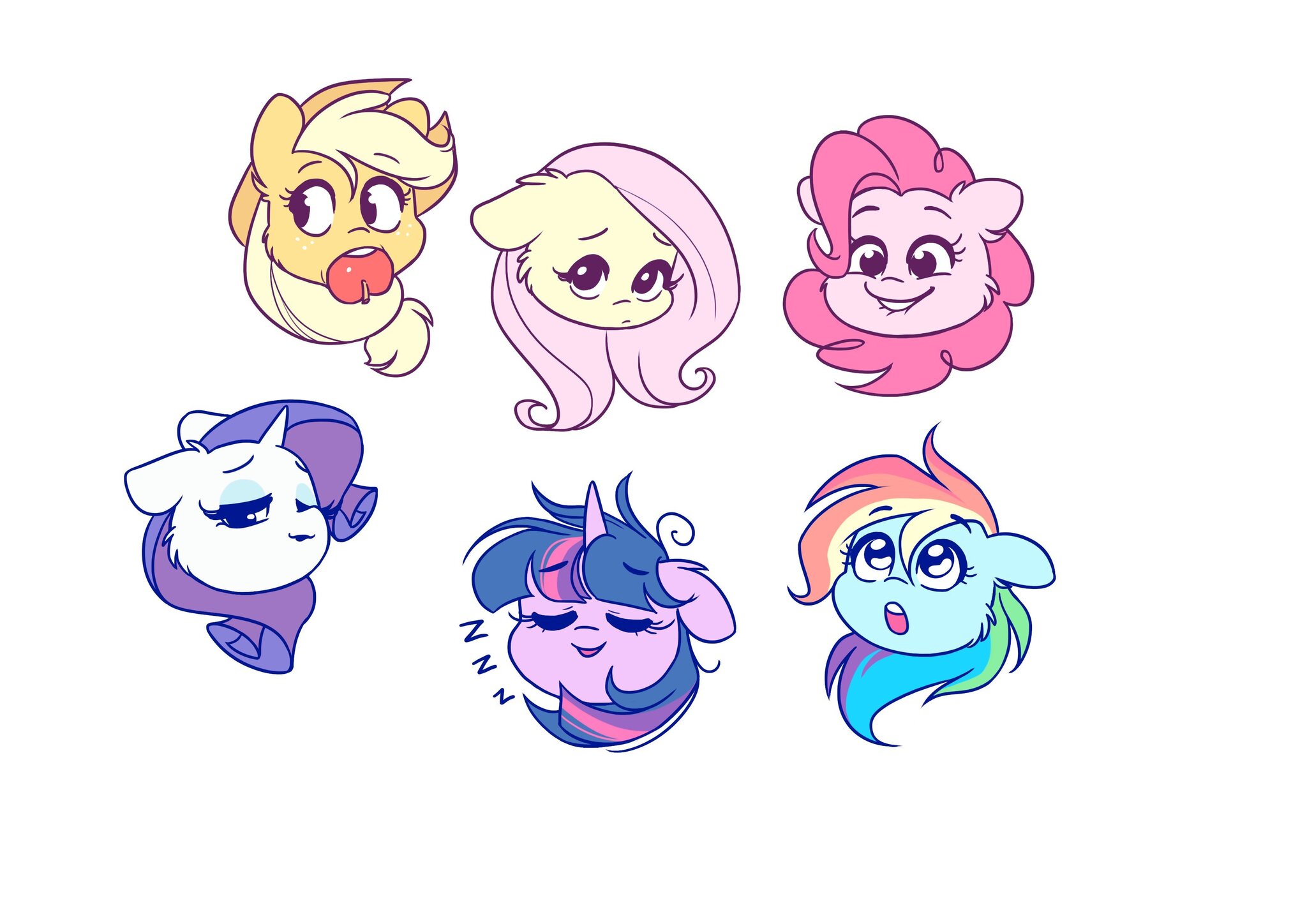 Шесть грив - My Little Pony, PonyArt, Mane 6, Katputze