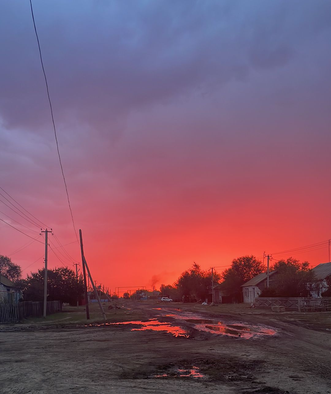 Yesterday's sunset - My, Sunset, Beautiful, Village, Longpost