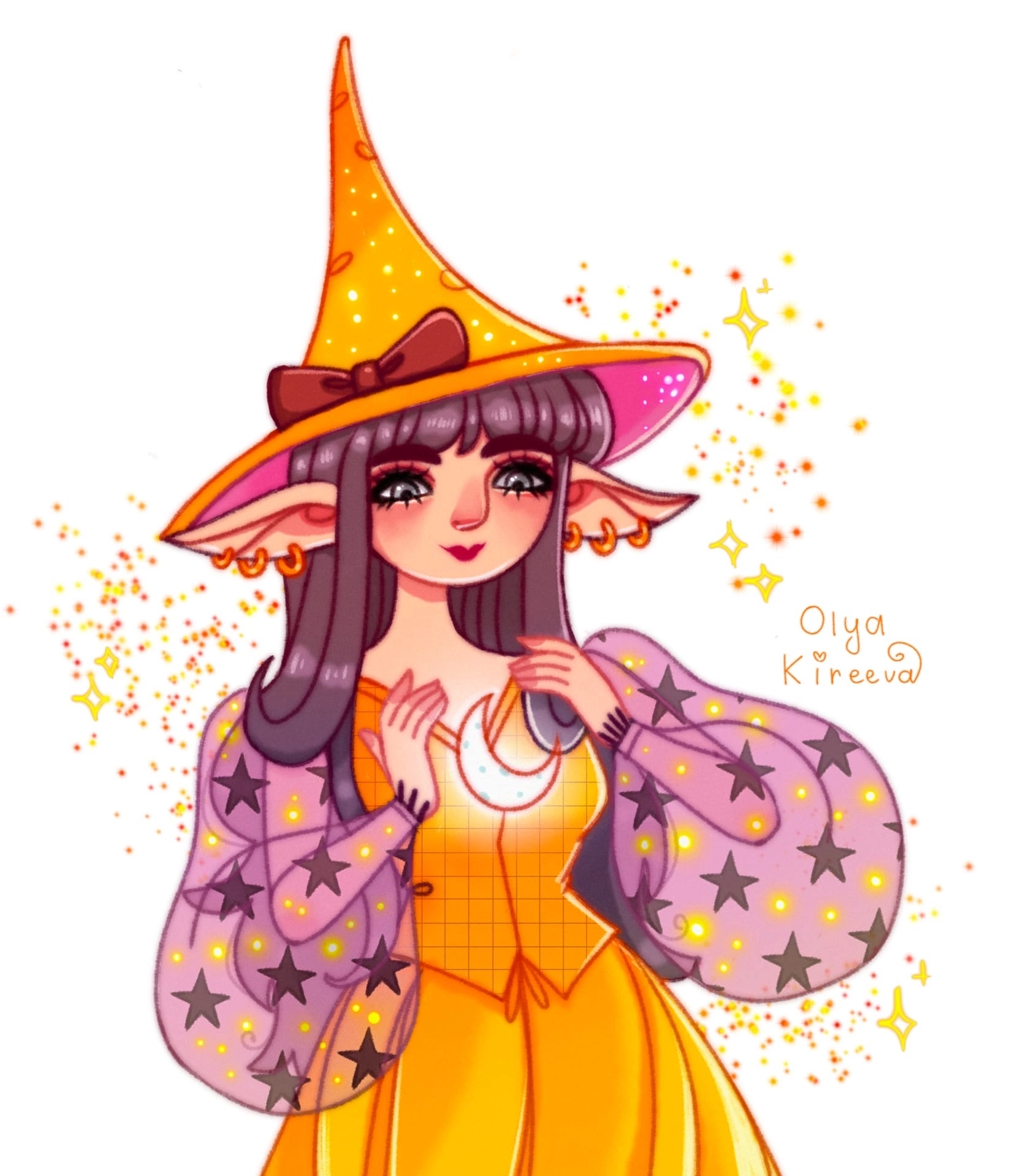 I drew a sorceress - My, Witches, Witch, Illustrations, Drawing, Lamp character, Art, Magic, Magic, Digital drawing