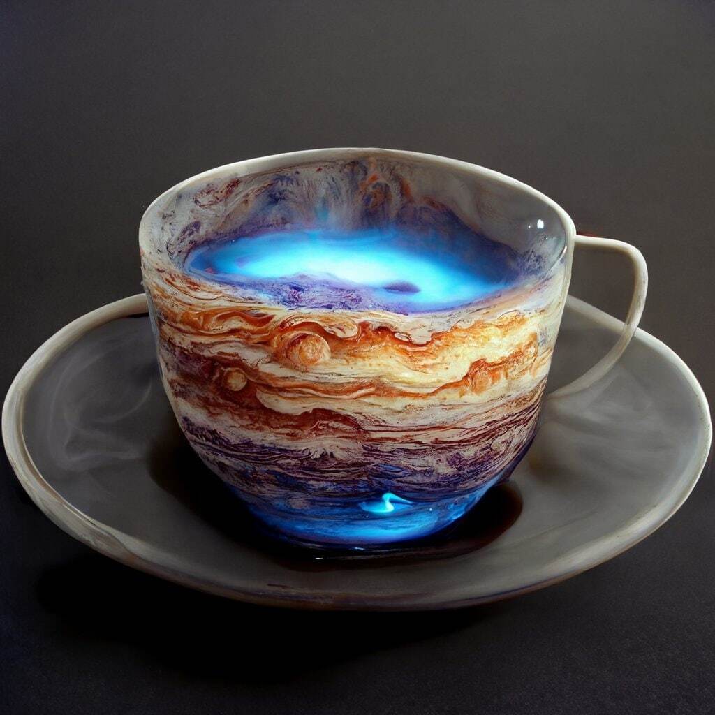 Cup of Jupiter? - Space, Jupiter, Planet, The photo, Нейронные сети, Programming, Digital technology, Software, Art, A cup