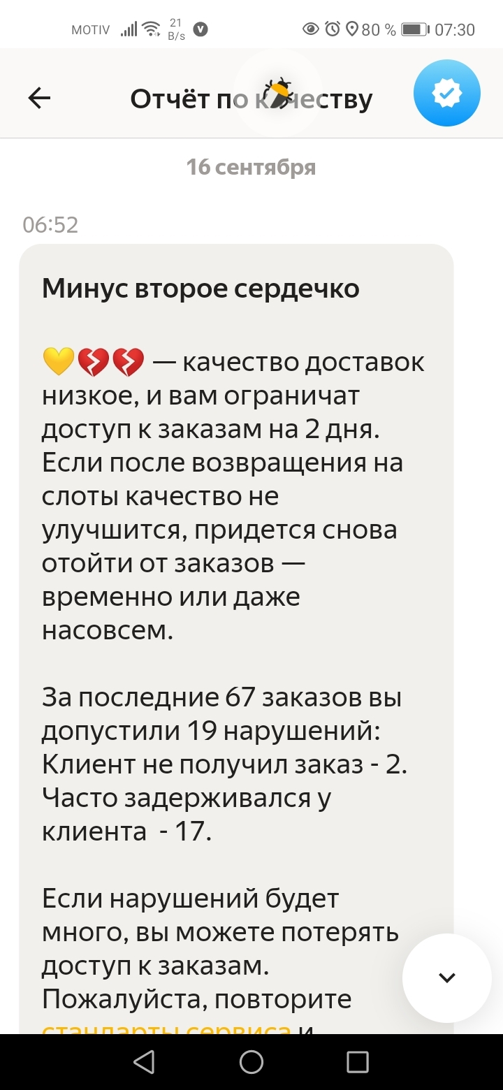 Yandex.Food throws couriers for salaries - My, Negative, Work, Longpost