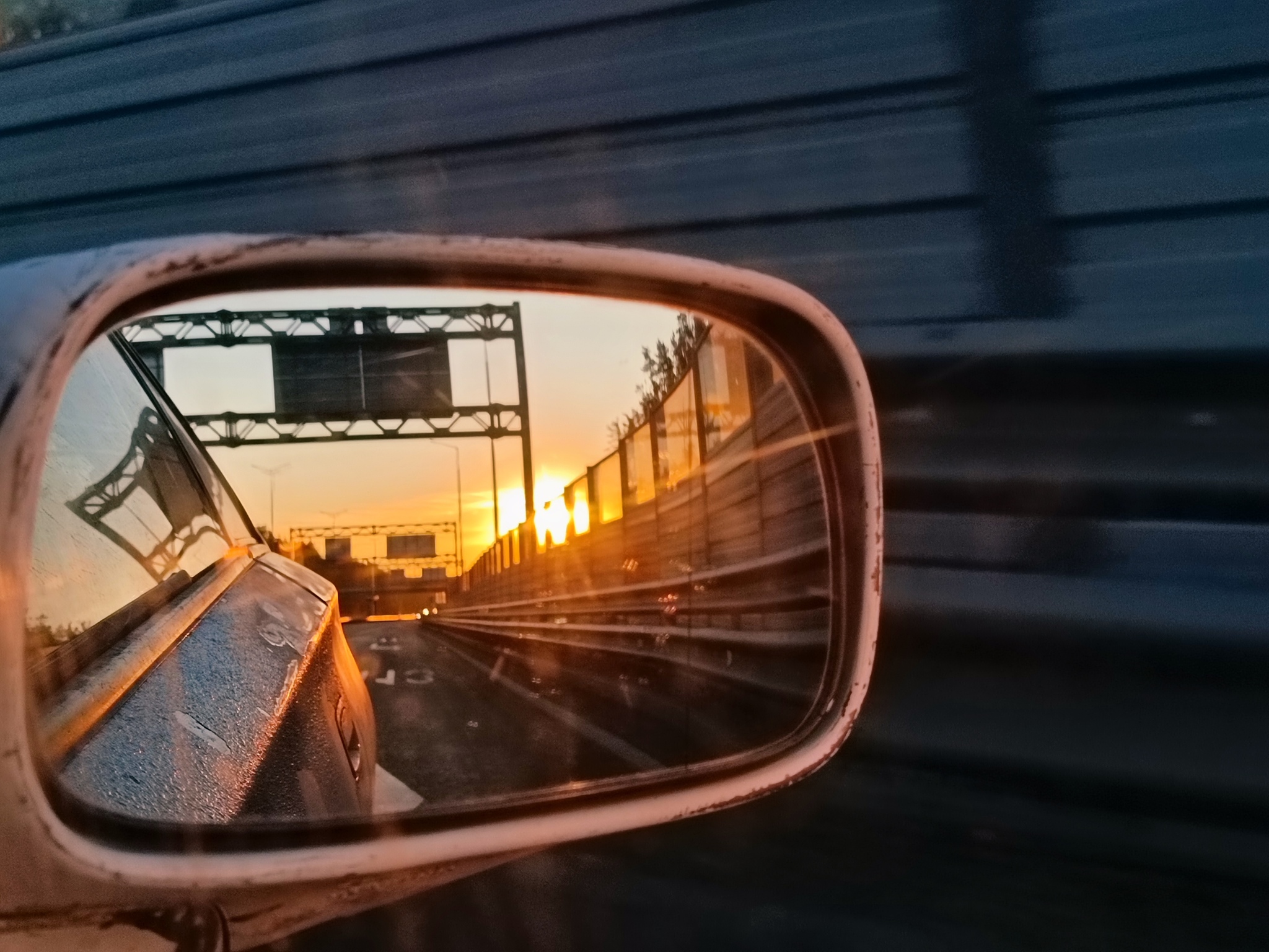 sunset - My, Mobile photography, Road, Tskad, Moscow region