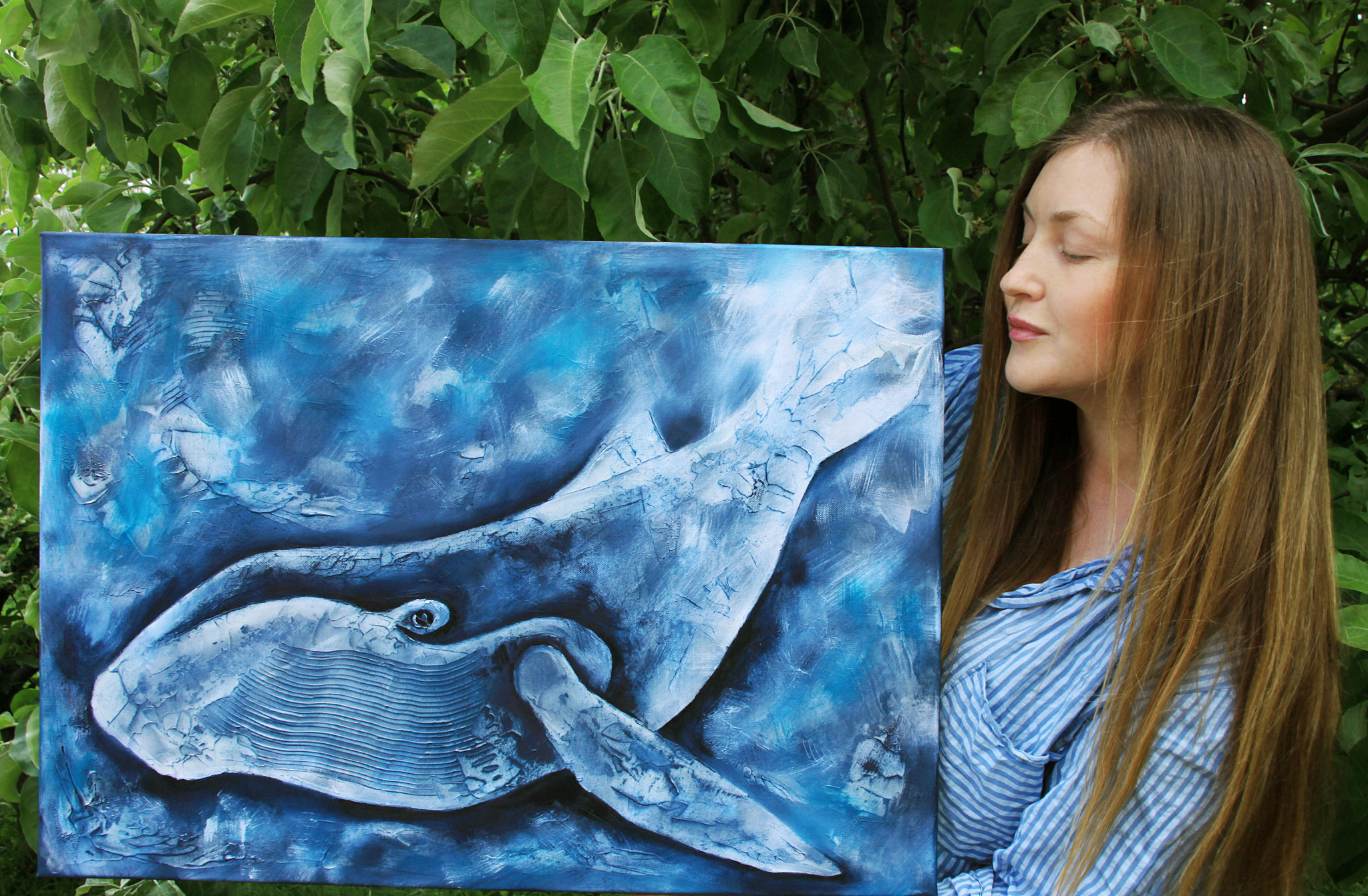 Sea power. - My, Art, Artist, Painting, Painting, Oil painting, Whale, Longpost, Modern Art