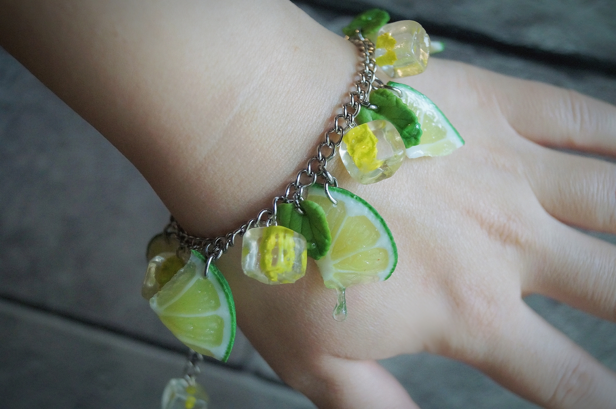 Bracelet Mojito handmade - My, Needlework without process, Polymer clay, Лепка, Decoration, Handmade, Longpost, Girls, Women, beauty, Creation, Art, Needlework, Mojito, Friday tag is mine