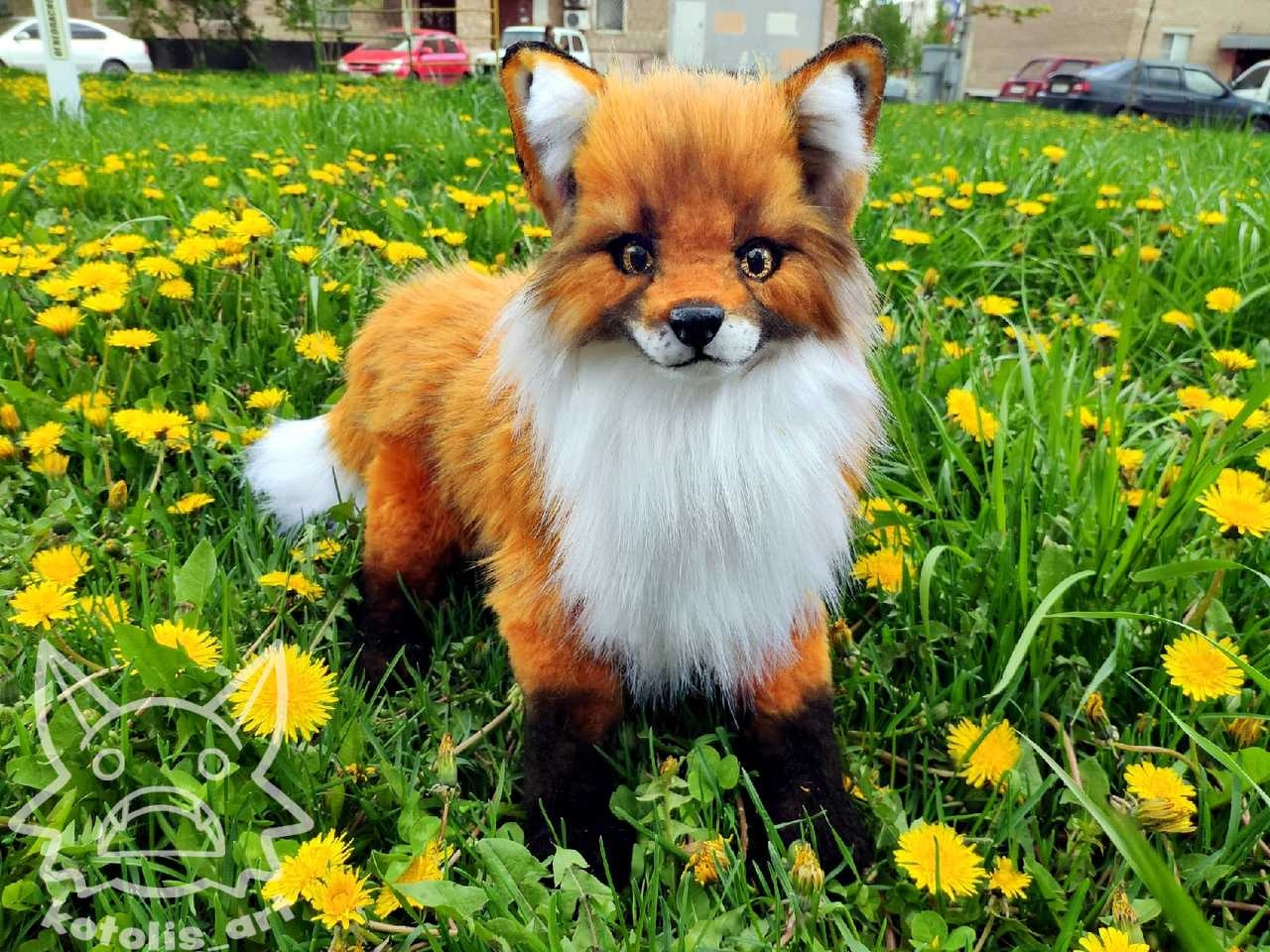 Realistic toy - fox - My, With your own hands, Needlework, Sewing, Friday tag is mine, Fox cubs, Toys, Author's toy, Soft toy, Realism, Longpost, Needlework without process, Fox