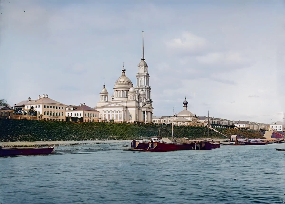 How did they live along the Volga River in Tsarist Russia? Amazing photos of the late 19th early 20th century. Landscapes of the Yaroslavl province - My, Yaroslavskaya oblast, Yaroslavl, Gubernia, Uglich, Colorization, The photo, Borisoglebsk, Volga river, Rybinsk, Old photo, Longpost, Story