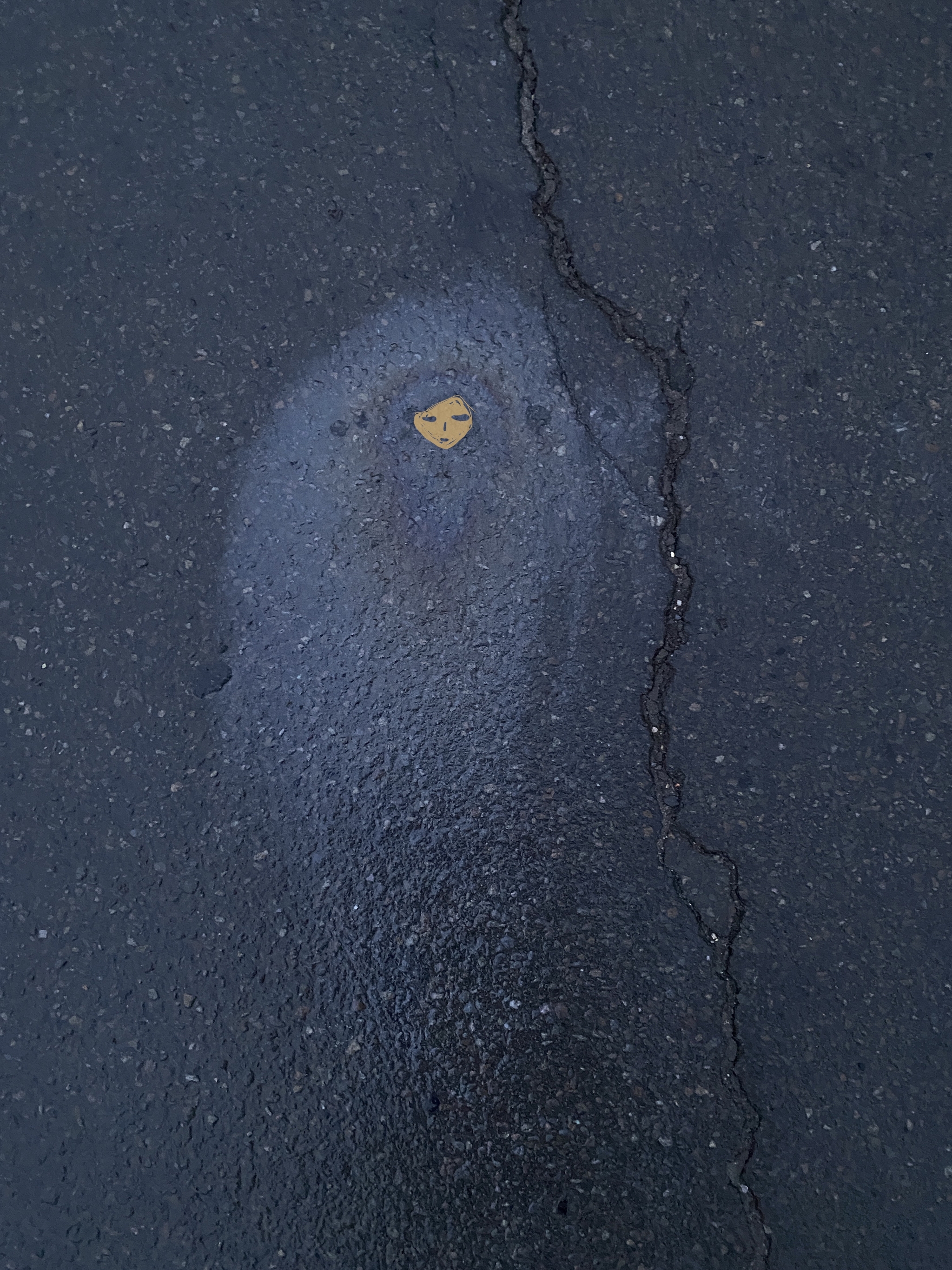 Secret songs of gasoline - My, Drawing, Asphalt, After the rain, Art, Longpost