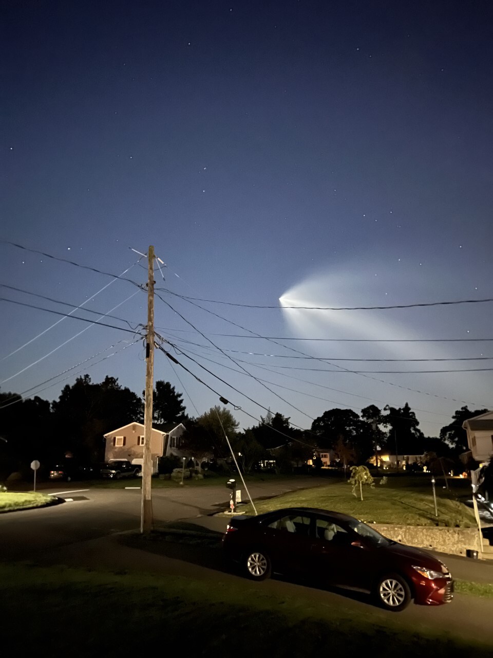 There was a light trail in the sky over North America today - Space, Spaceship, Astronomy, NASA, Spacex, Starlink, Video, Youtube, Longpost, Falcon 9