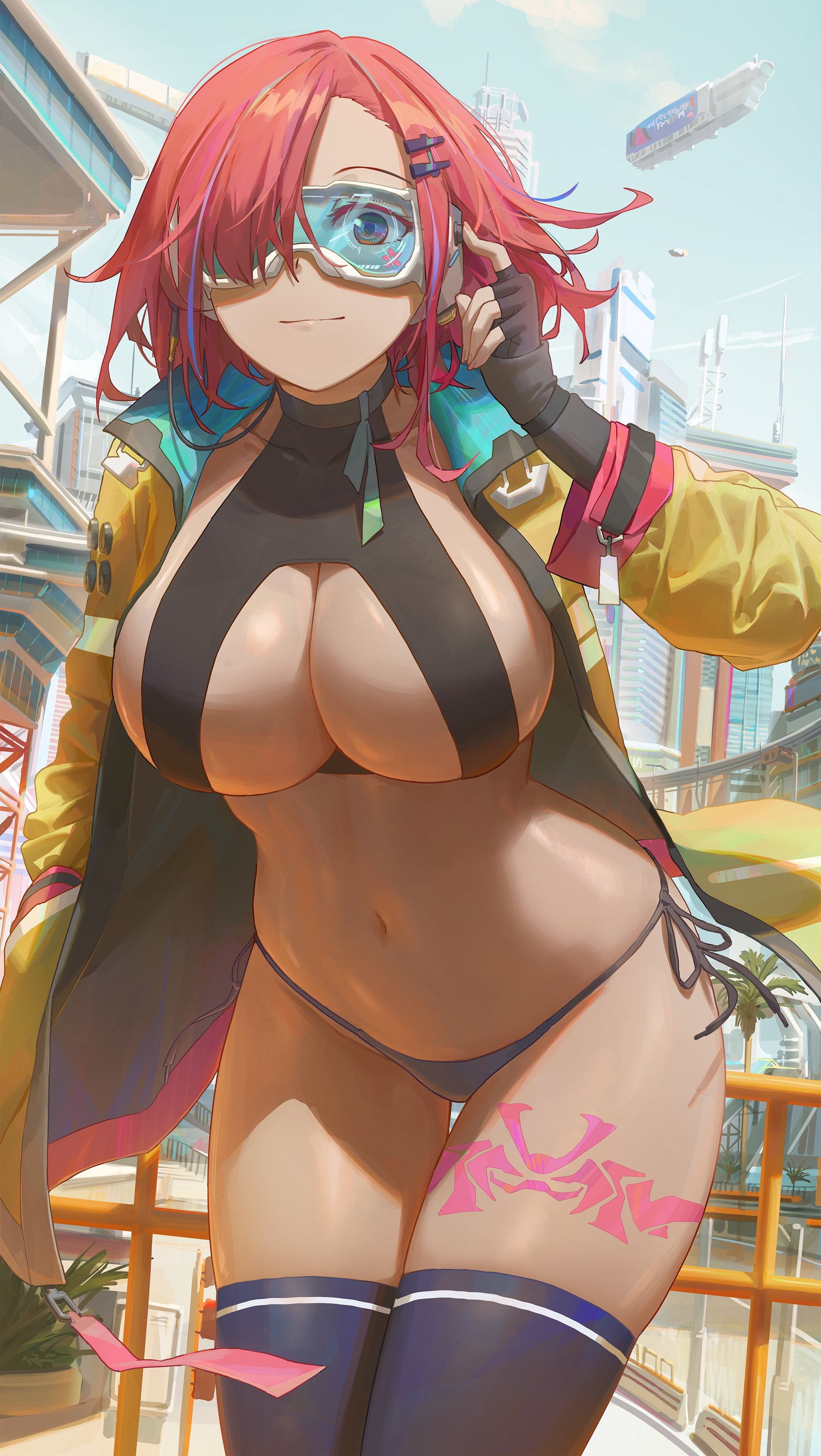 Cyberpunk - NSFW, Anime, Anime art, Art, Girls, Boobs, Yohan1754, Cyberpunk