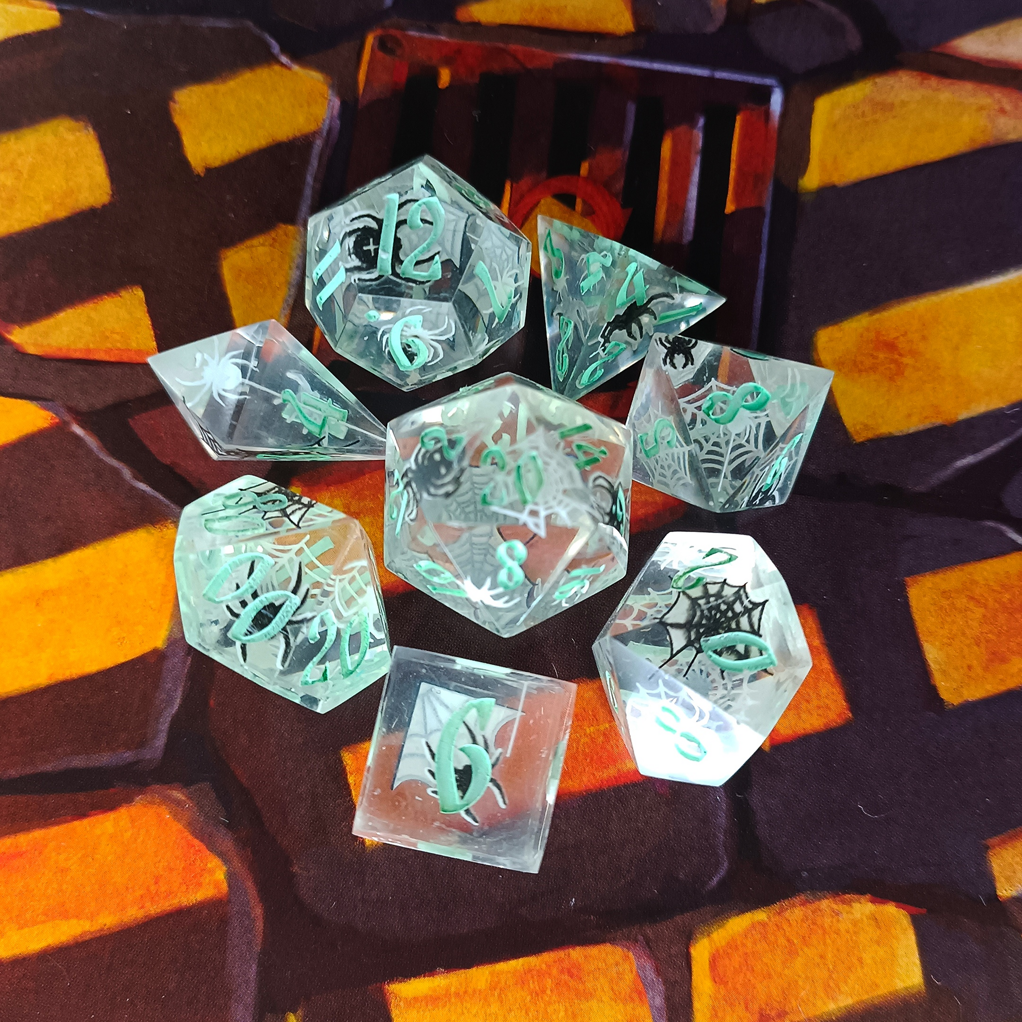 Custom dice for games in the twilight :) - My, Board games, Dungeons & dragons, Our NRI, Dnd 5, RPG, Role-playing games, Craft, Pathfinder, Needlework without process, Dice, Halloween, Longpost