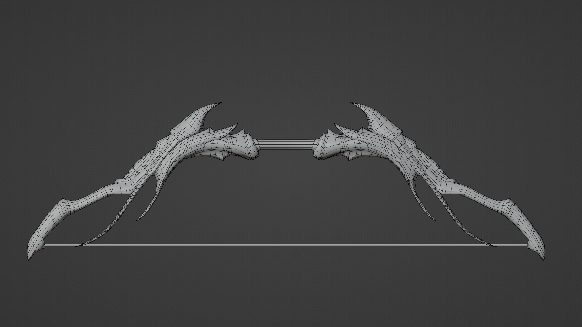 3D Model - Dwarven Black Bow of Destiny (modified) - My, 3D modeling, Blender, Gamedev, Game art, Computer graphics, Substance painter, 3D, The Elder Scrolls V: Skyrim, Bow, Longpost