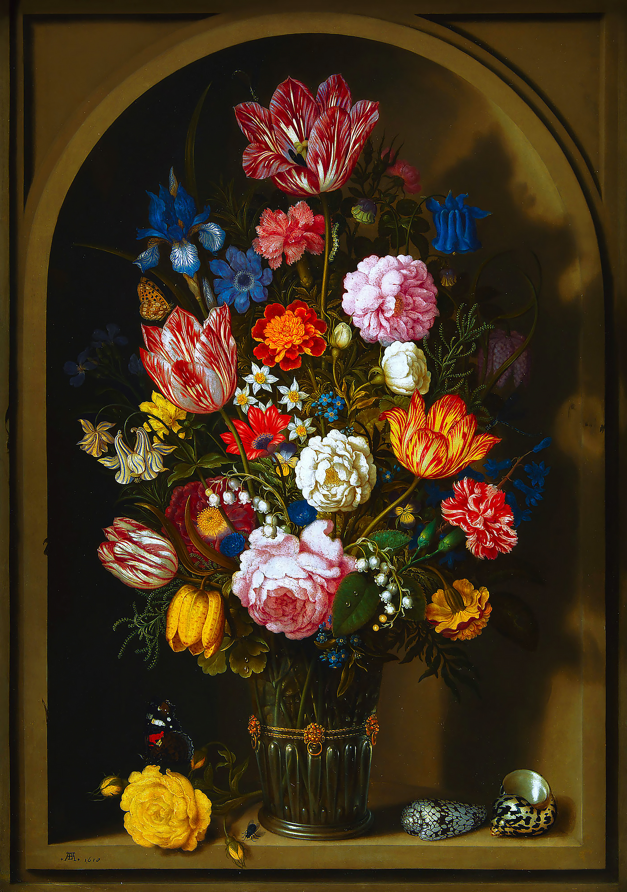 Flowers - Art, Still life, Netherlands (Holland), Painting, Flowers, Allegory, Longpost