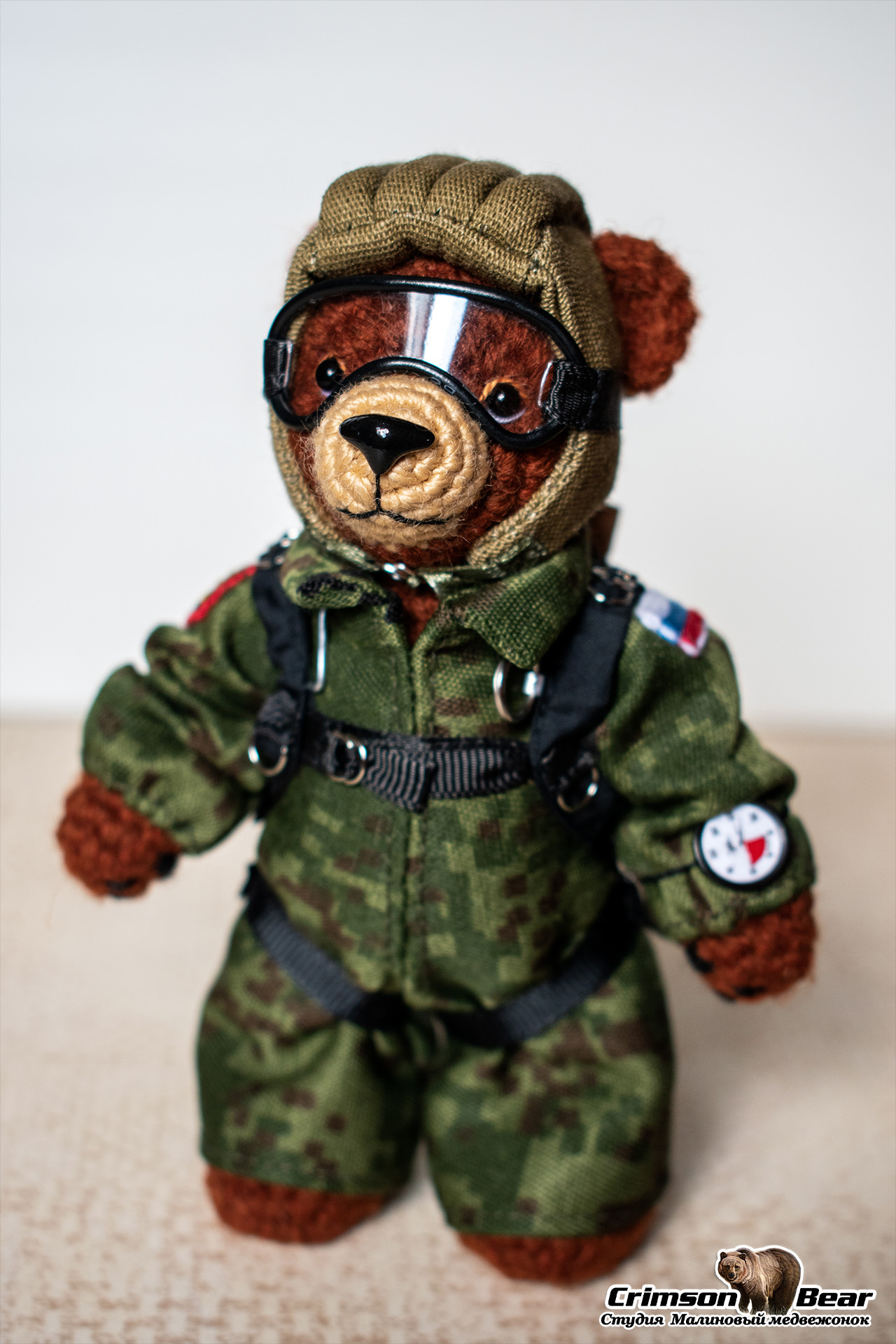 Marine (Crossbow parachute system) - My, Needlework without process, Author's toy, Knitted toys, Amigurumi, Marines, The Bears, Longpost, Video, Video VK