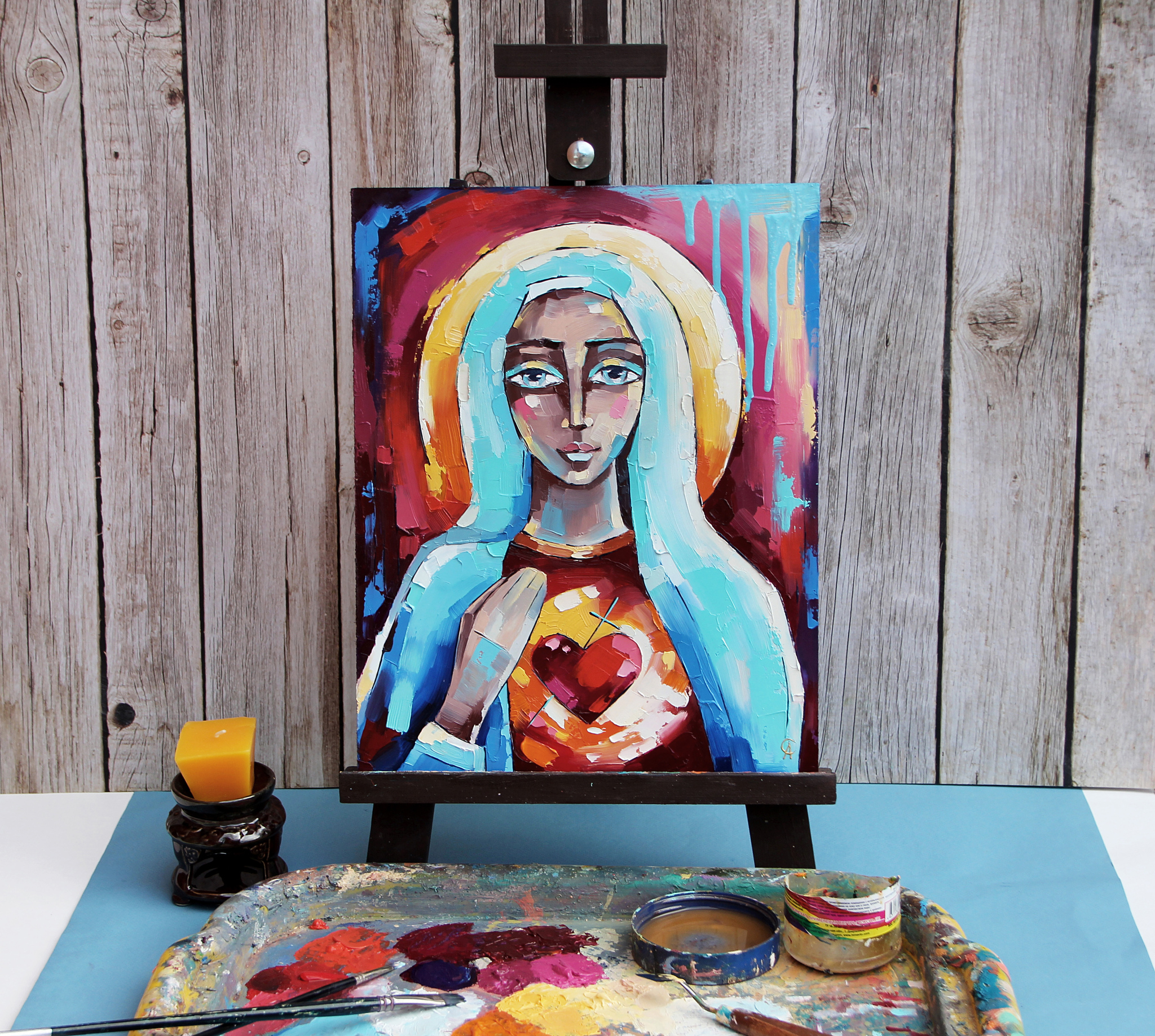 The Virgin Mary. - My, Art, Artist, Painting, Painting, Oil painting, Religion, Virgin, Virgin, Spirituality, Longpost