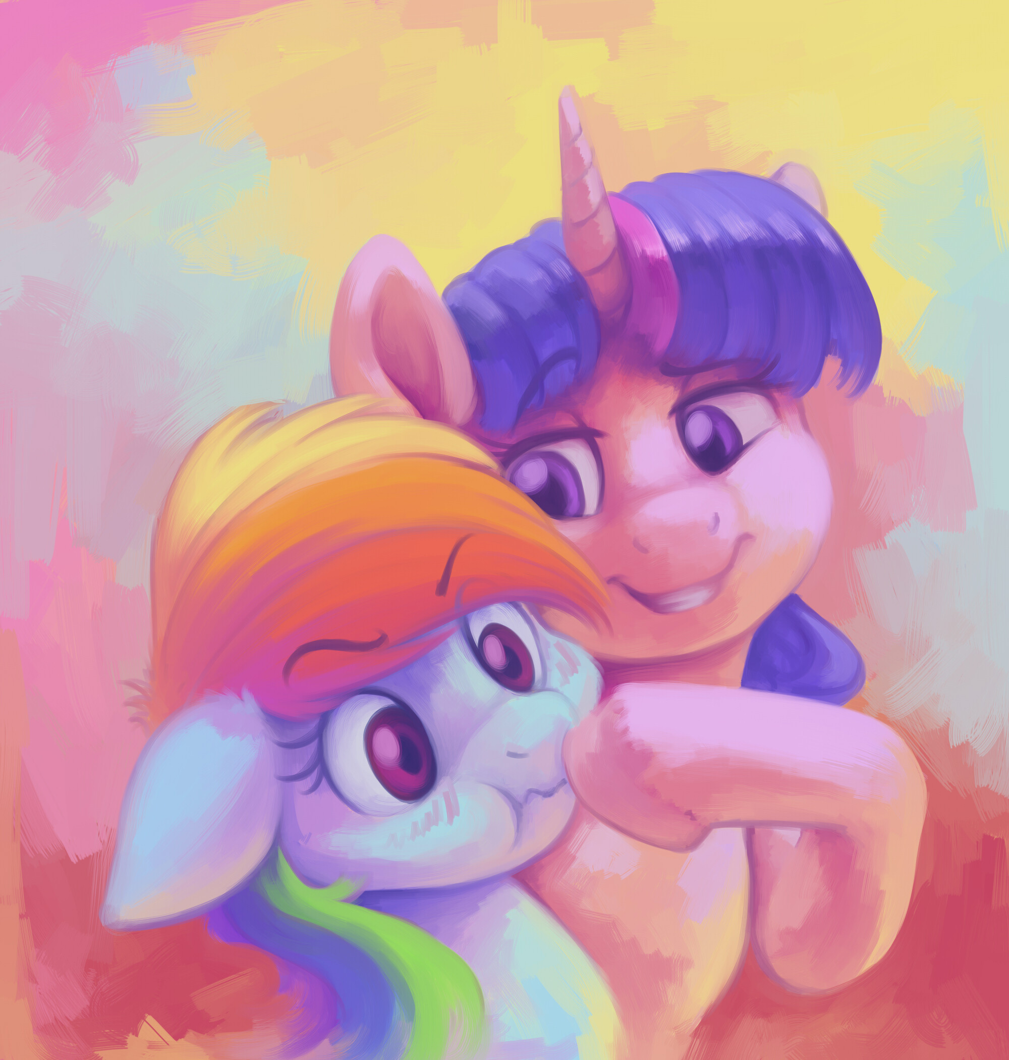 Boop to Rainbow - My little pony, Art, PonyArt, Verulence, Rainbow dash, Twilight sparkle