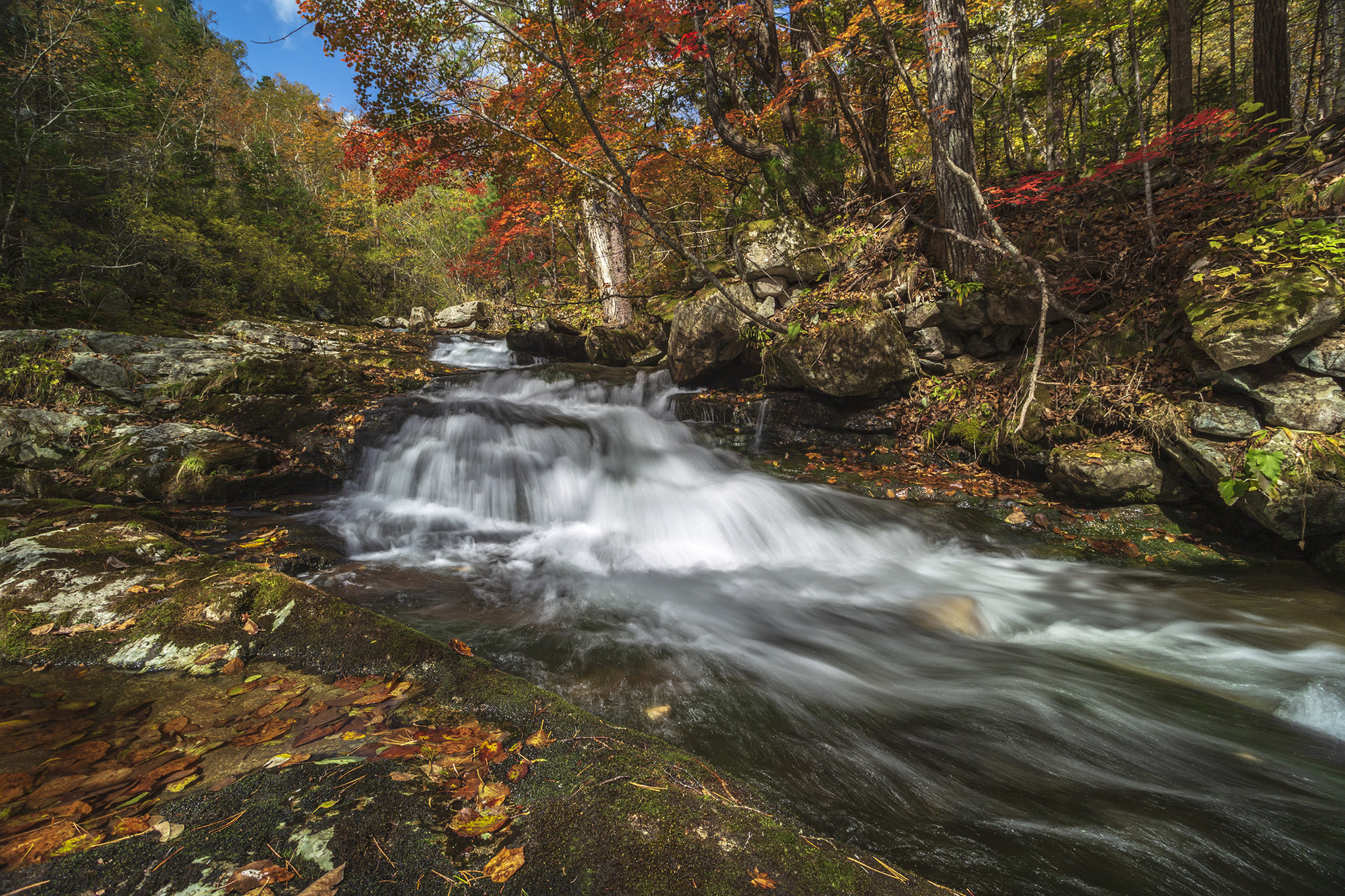 Voroshilov waterfalls. - My, Primorsky Krai, Дальний Восток, The photo, River, Waterfall, Autumn, Longpost