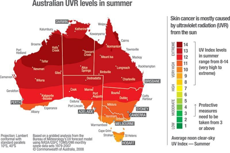 Australia ultraviolet map - Crossposting, Pikabu publish bot, Ultraviolet, Australia, Cards