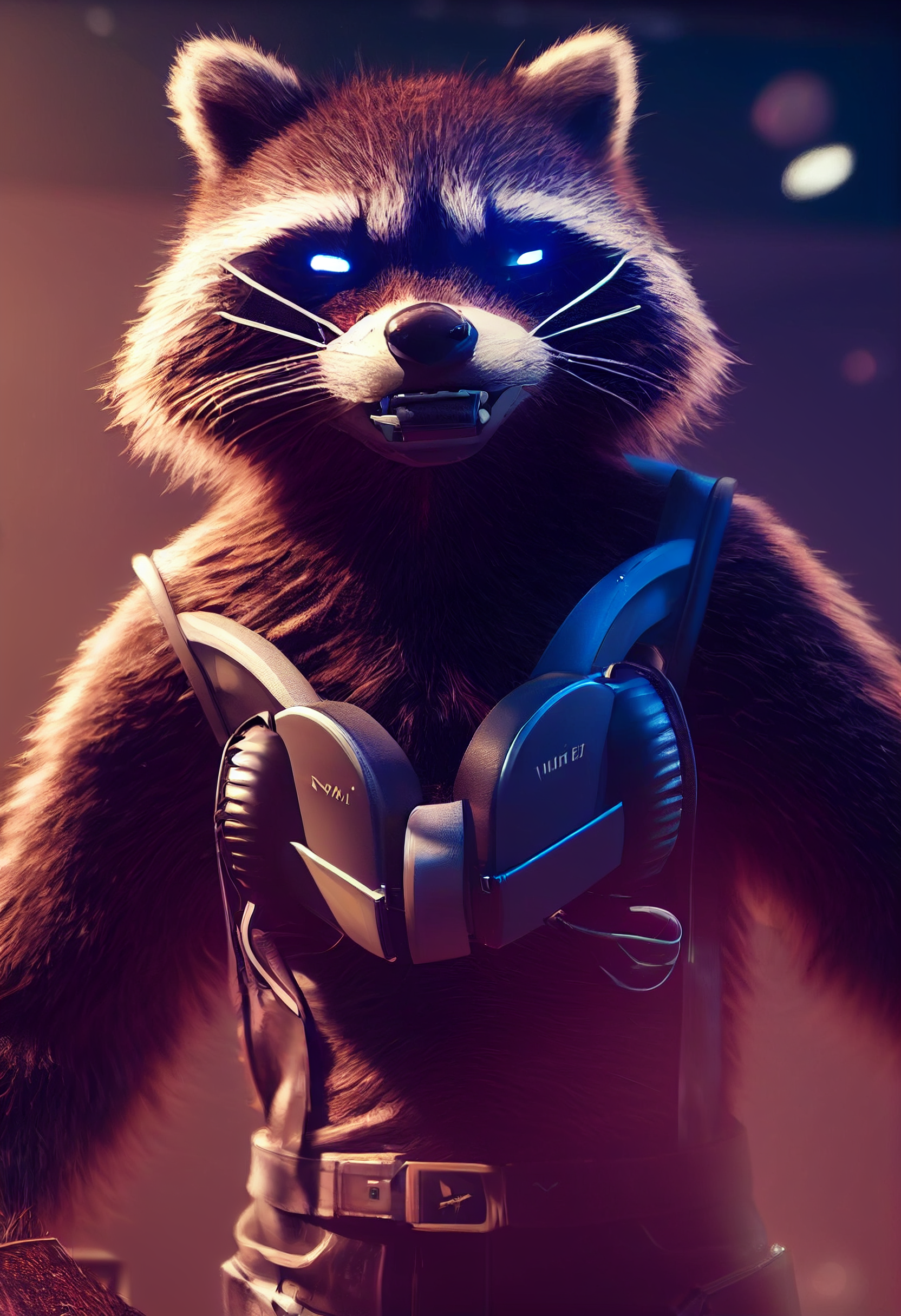 Raccoon Rocket - My, Нейронные сети, Art, Midjourney, Digital drawing, Guardians of the Galaxy, Longpost