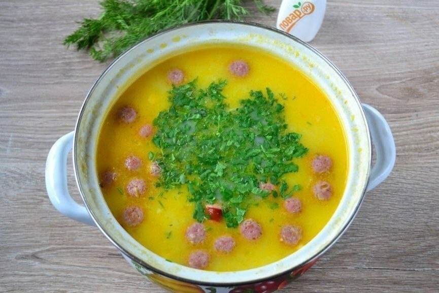 Cheese soup with sausages - Crossposting, Pikabu publish bot, Longpost, Recipe, Soup, Food