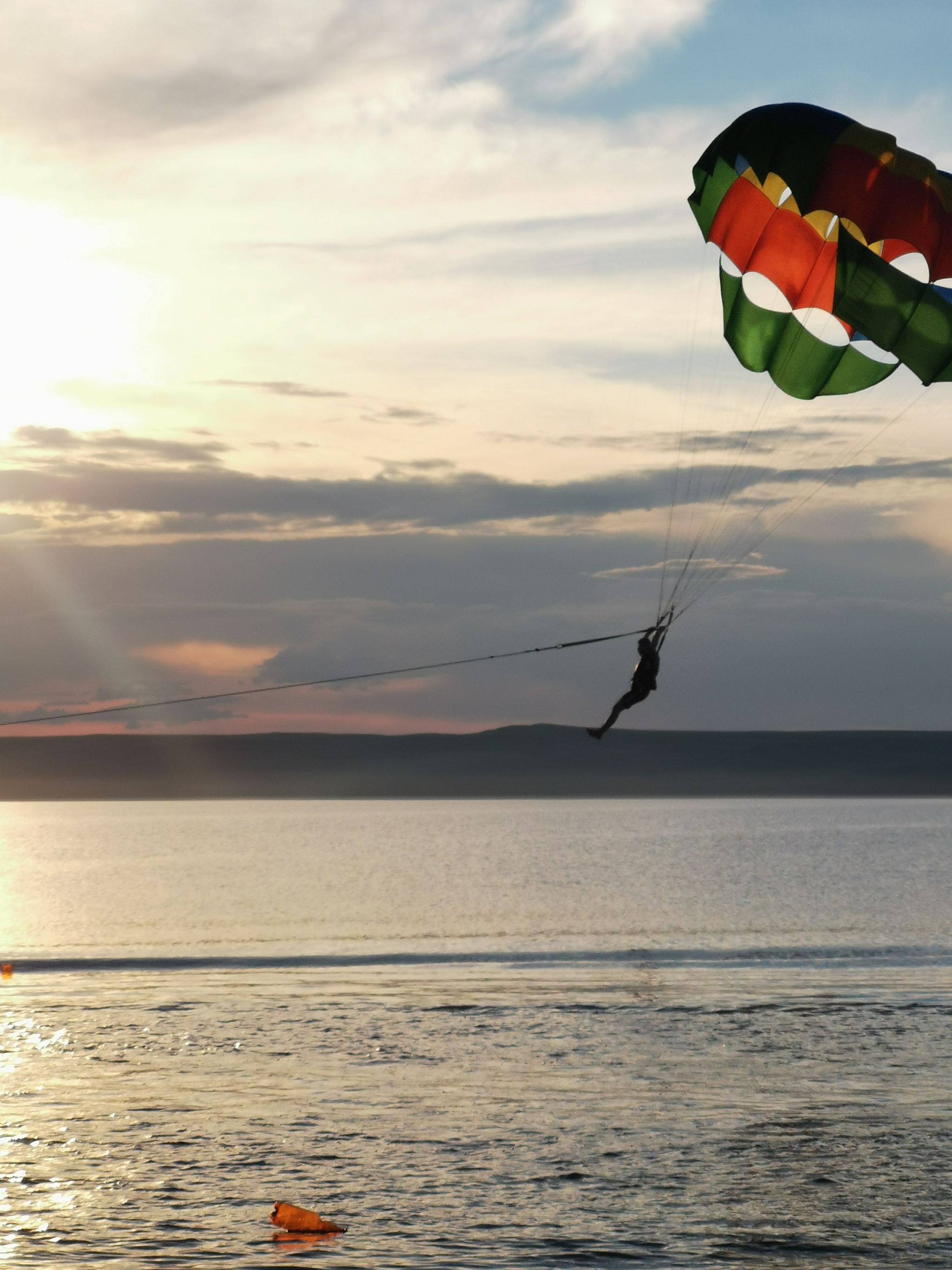 Flying with a parachute on a jet ski - My, Extreme, Parachute, Flight, The photo, Landscape, Lake, Happiness, beauty, Sky, Longpost