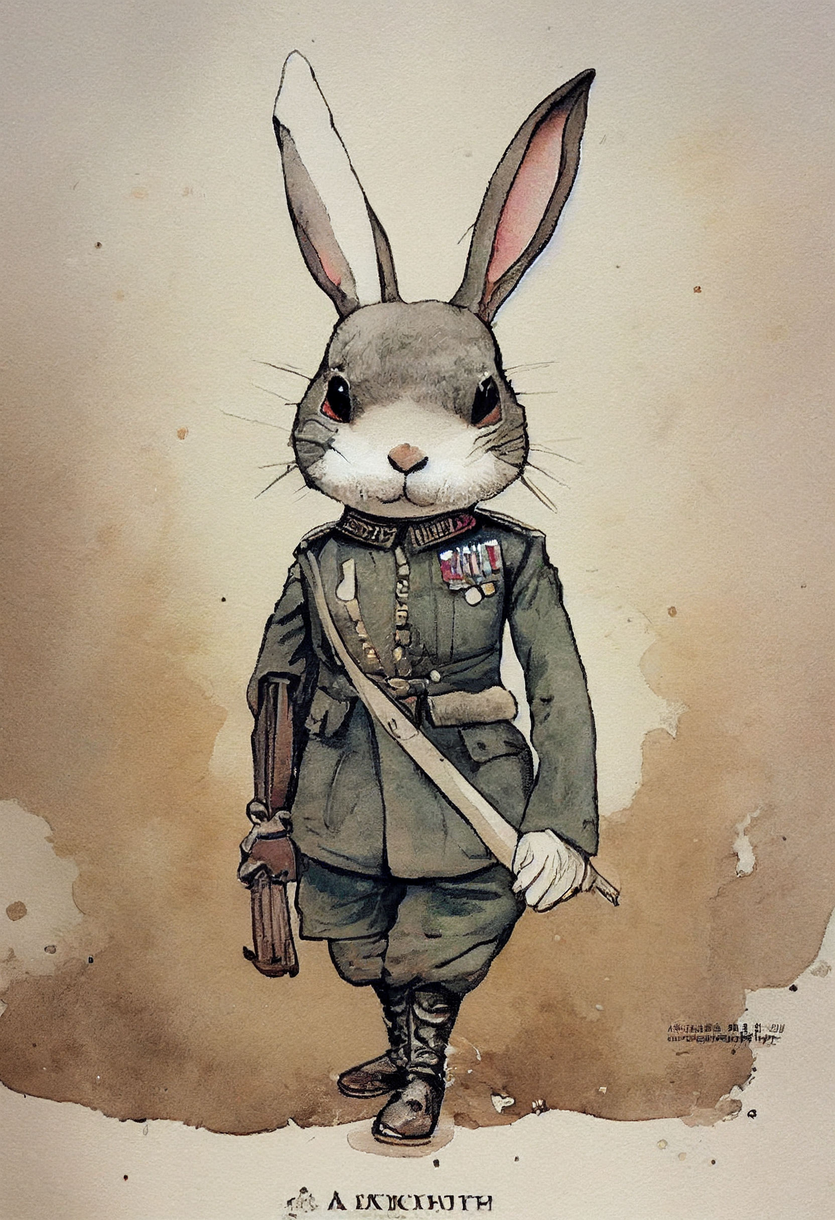 The secret life of animals in World War I - Нейронные сети, Midjourney, Illustrations, Portrait, Animals, Stylization, Longpost