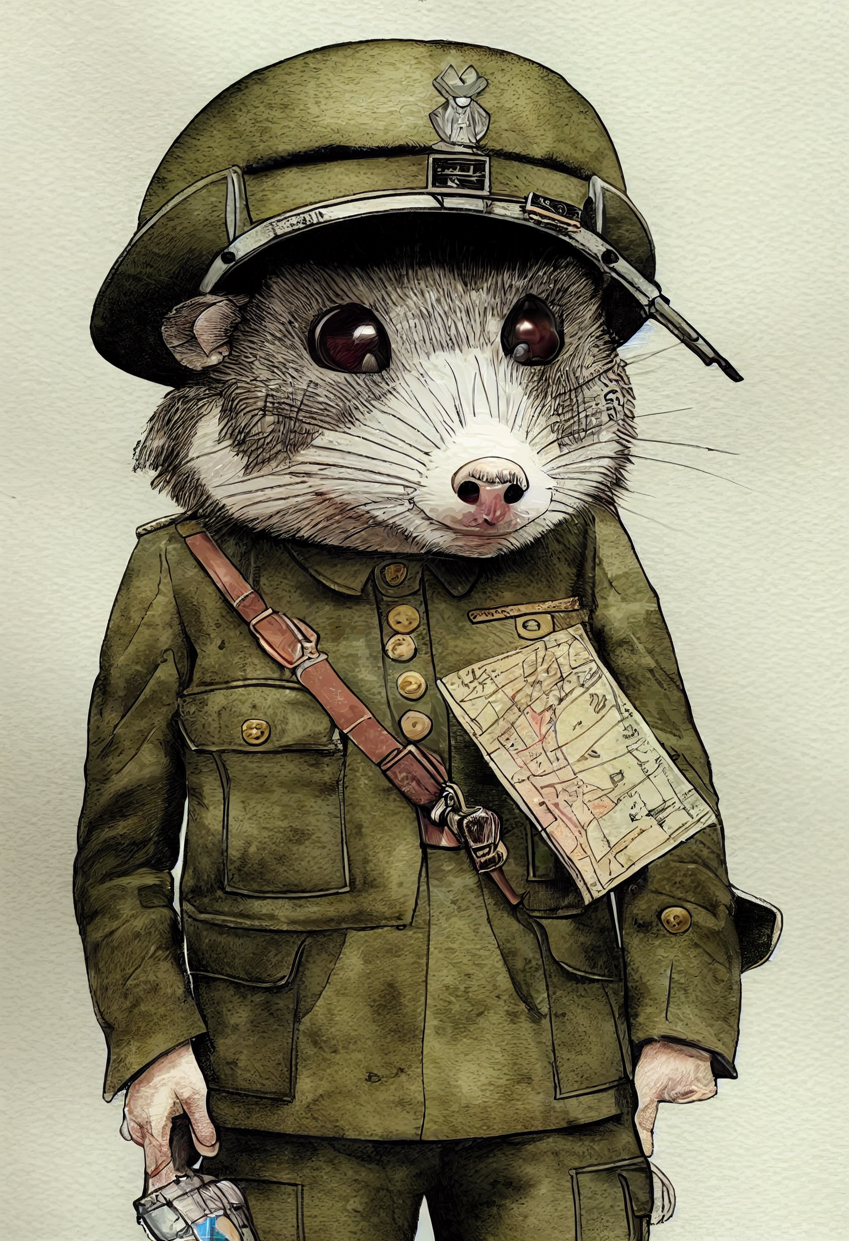 The secret life of animals in World War I - Нейронные сети, Midjourney, Illustrations, Portrait, Animals, Stylization, Longpost