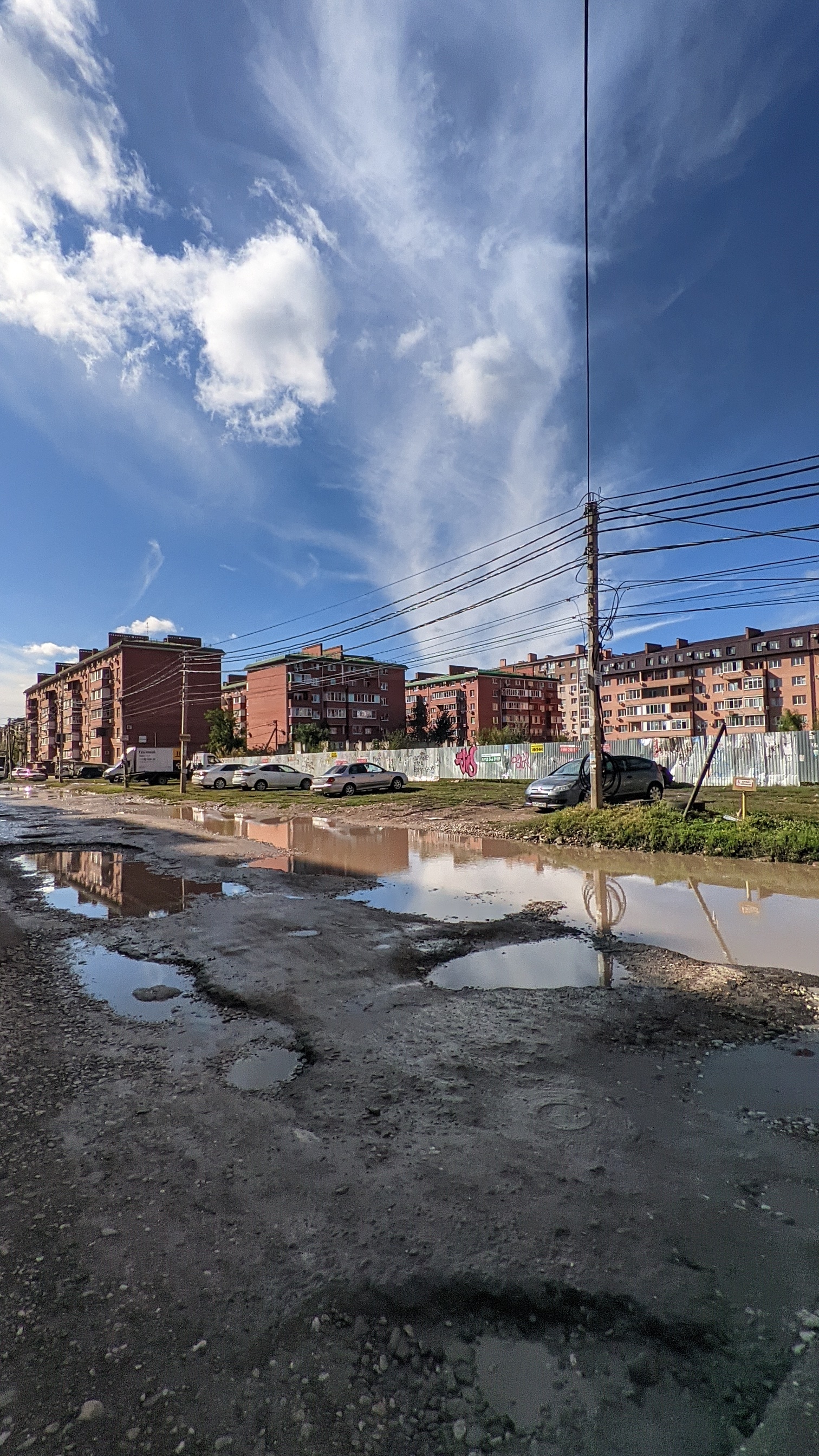 Monument to the unbuilt storm water... - My, Краснодарский Край, Krasnodar, Puddle, Through the looking glass, Longpost