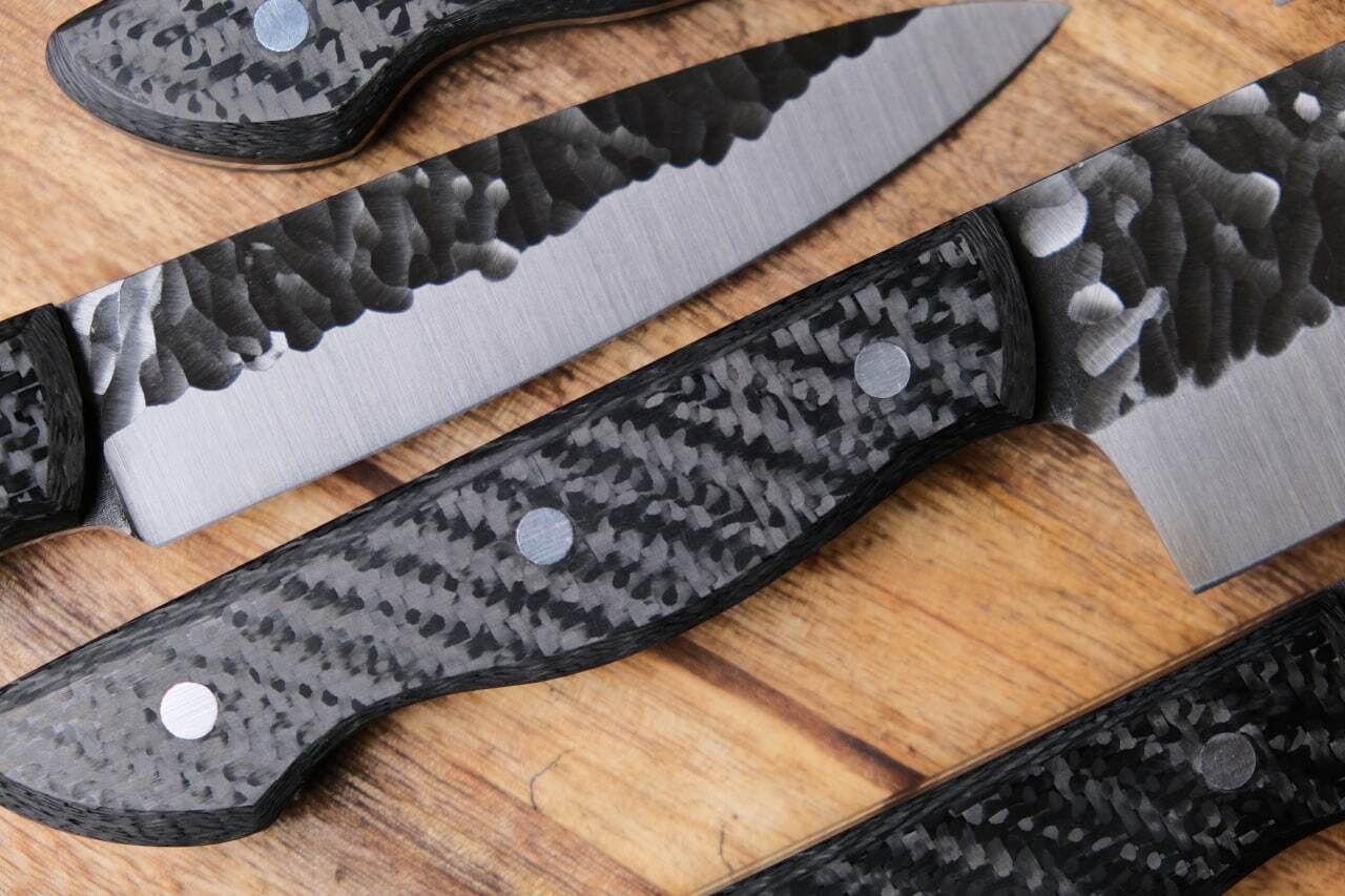 Kitchen set with carbon fiber - My, Handmade, Needlework without process, Knife, Beautiful