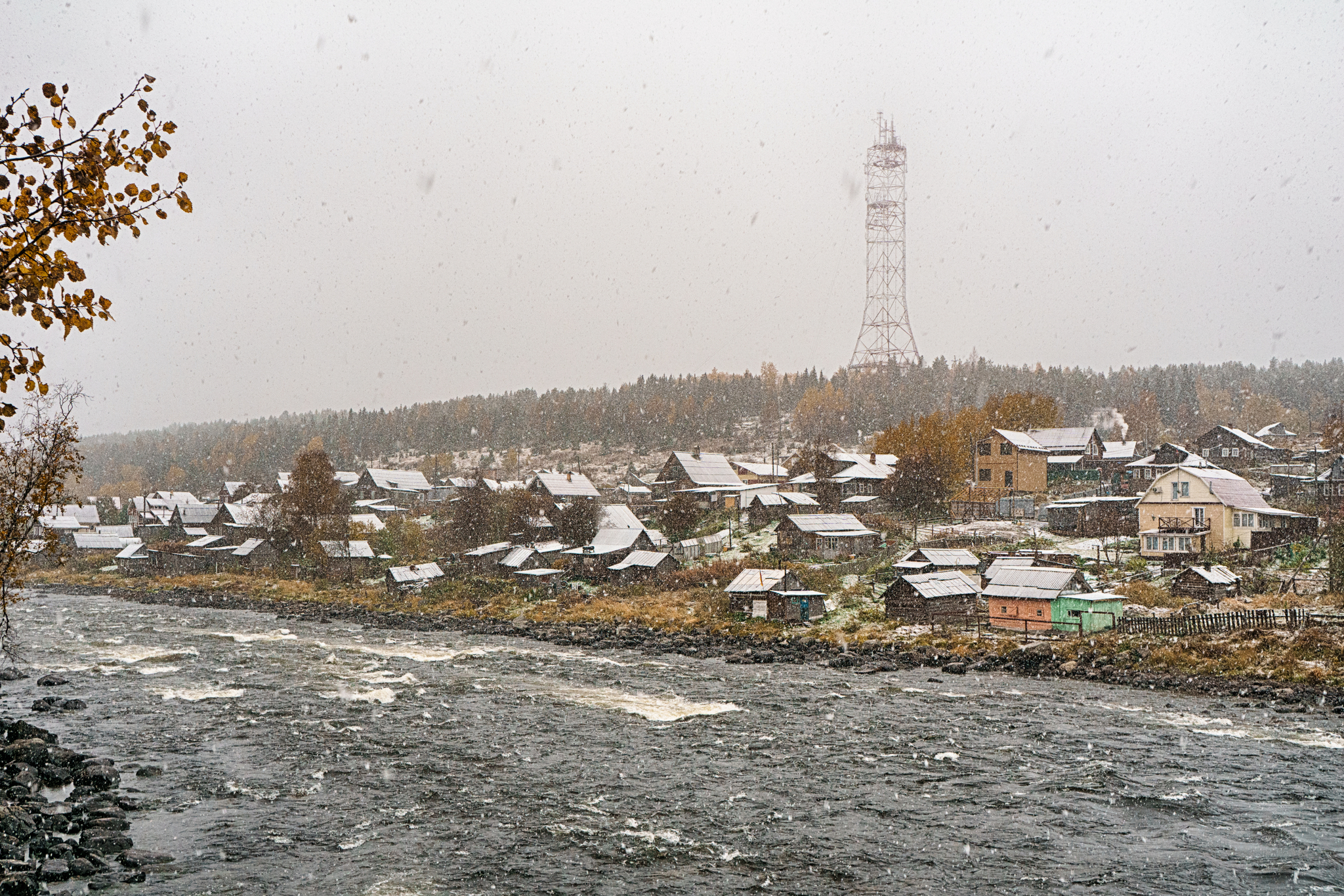 Умба. Осень. Первый снег - Моё, Фотография, Кольский полуостров, Терский берег, Умба, Первый снег