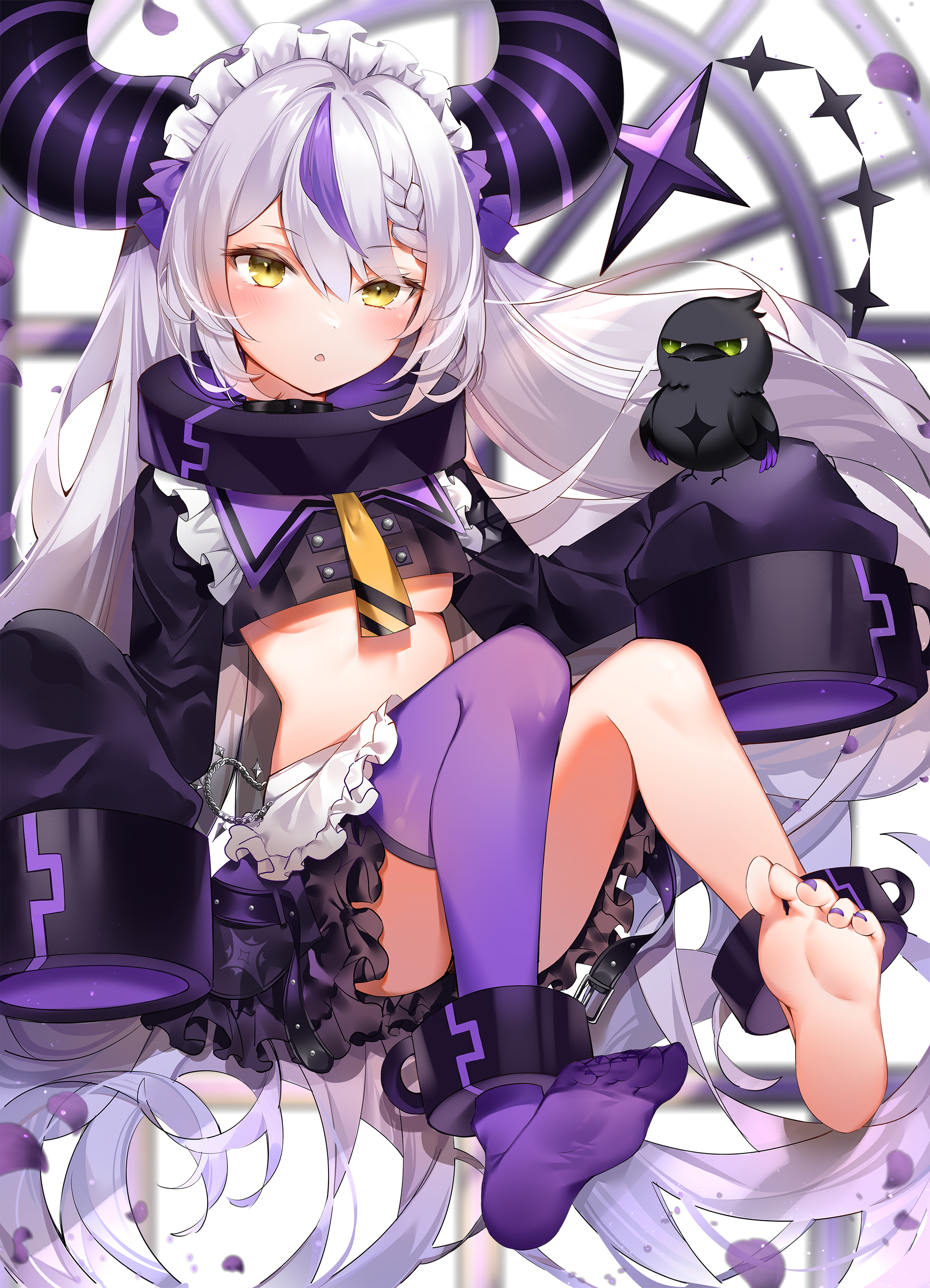 La+ Darkness - Anime, Anime art, Hololive, La+ Darknesss, Virtual youtuber, Loli, Girl with Horns, Legs