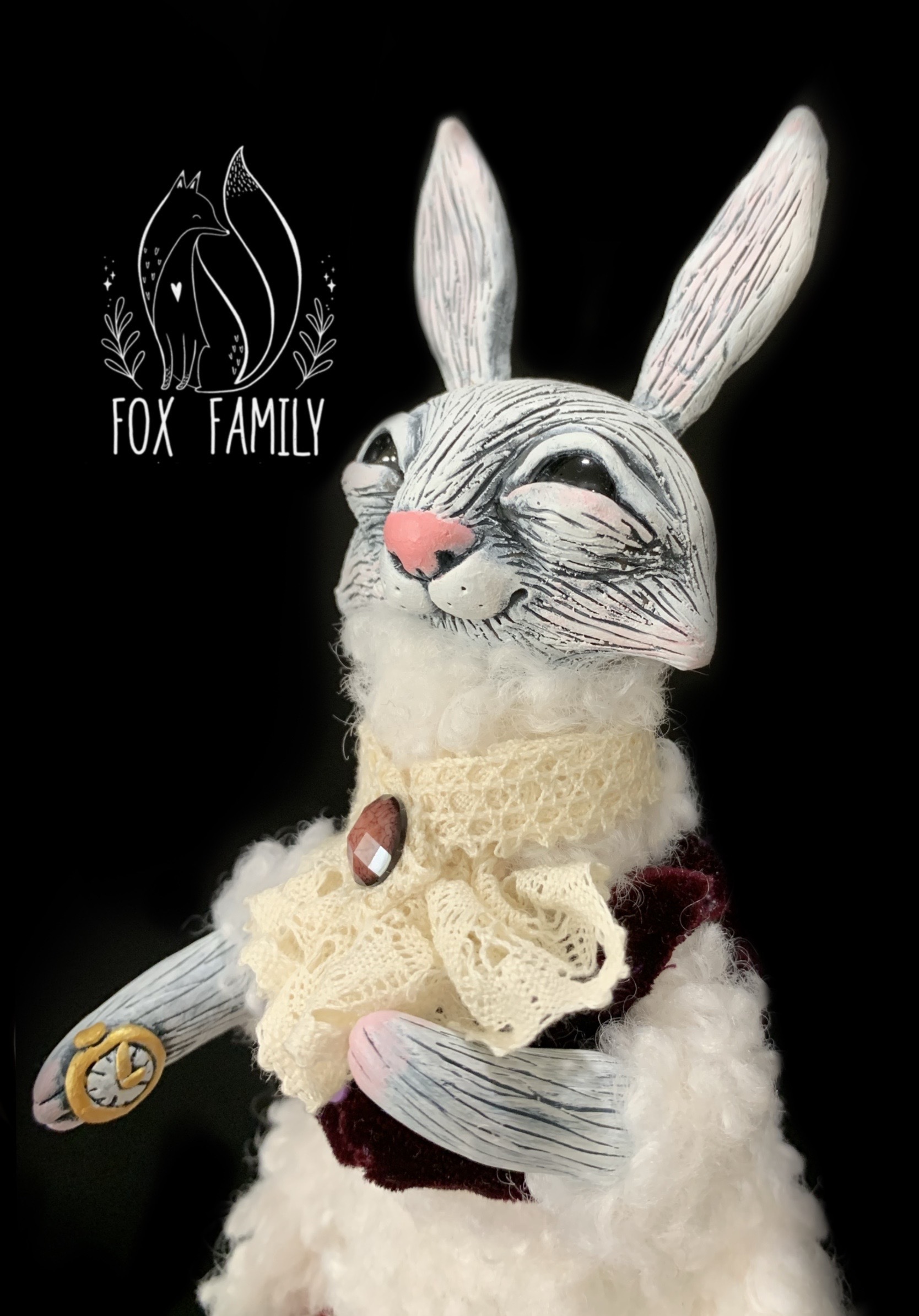 Rabbit from Alice - My, Polymer clay, Лепка, Author's toy, Needlework, Mad Tea Party, White Rabbit, Longpost