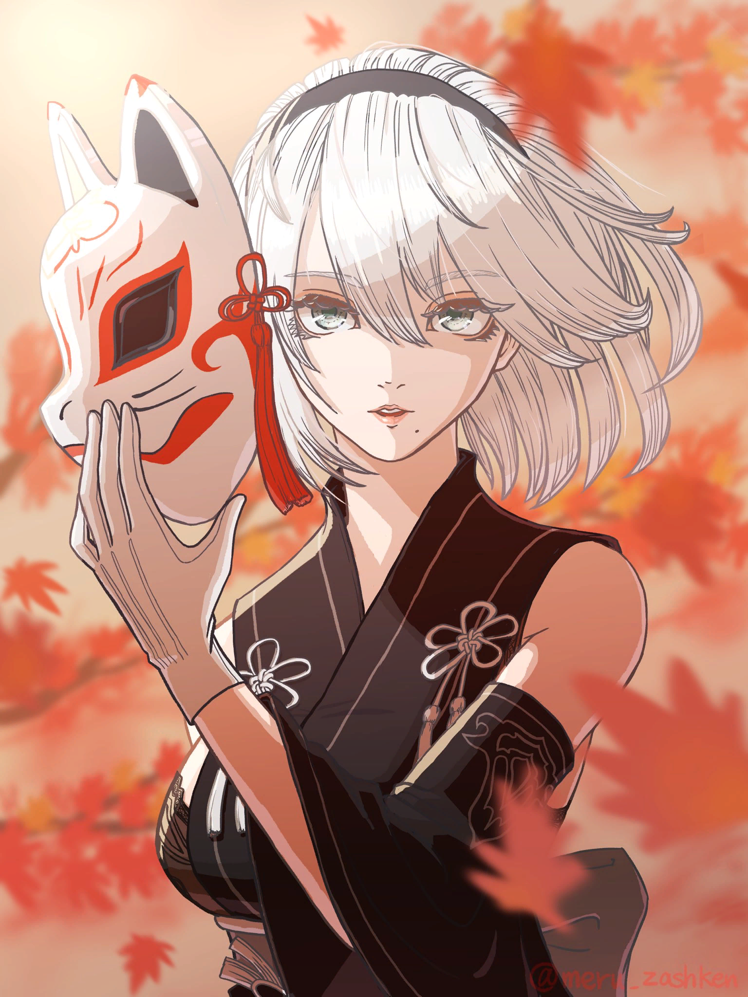 Kitsune 2B - NIER Automata, Yorha unit No 2 type B, Art, Games