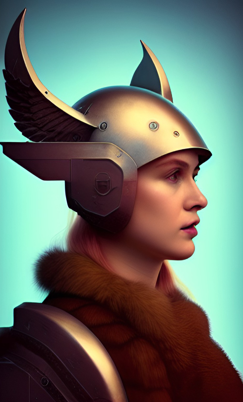 Cyber ??Valkyrie - My, Нейронные сети, 3D, Valkyrie, Armor, Armor, Midjourney, Girls