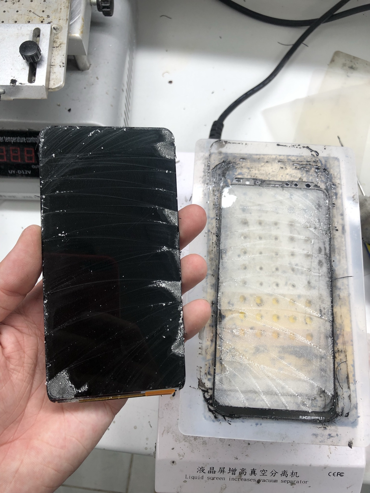 Replacement glass Meizu 16 th. Wrong frameless - My, Telephone, Rukozhop, Smartphone, Mobile phones, Repair of equipment, Meizu, Glass replacement, Plywood, Longpost