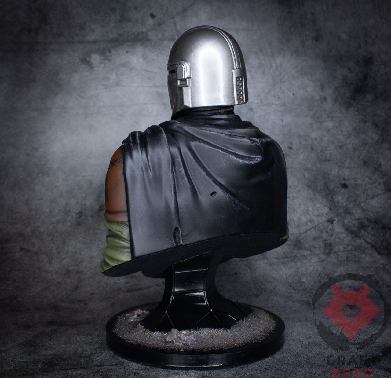 Bust of MANDALORIAN - My, Crossposting, Pikabu publish bot, Star Wars, Mandalorian, Movies, Painting, Video, Vertical video, Painting miniatures, Figurines, Collecting, Foreign serials, 3D печать, Scale model, Longpost