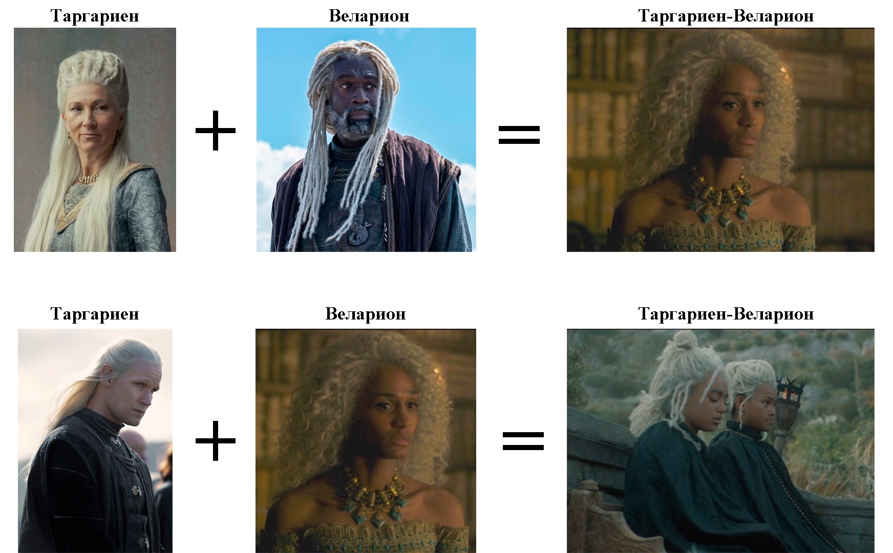 Entertaining genetics of Westeros - My, Humor, Game of Thrones, House of the Dragon, Targaryen, Foreign serials, George Martin, Genetics, Tolerance, Black people, Raineera Targaryen, Damon Targaryen, HBO, Chet is a visionary, Mendel, Westeros, Mestizo, Picture with text