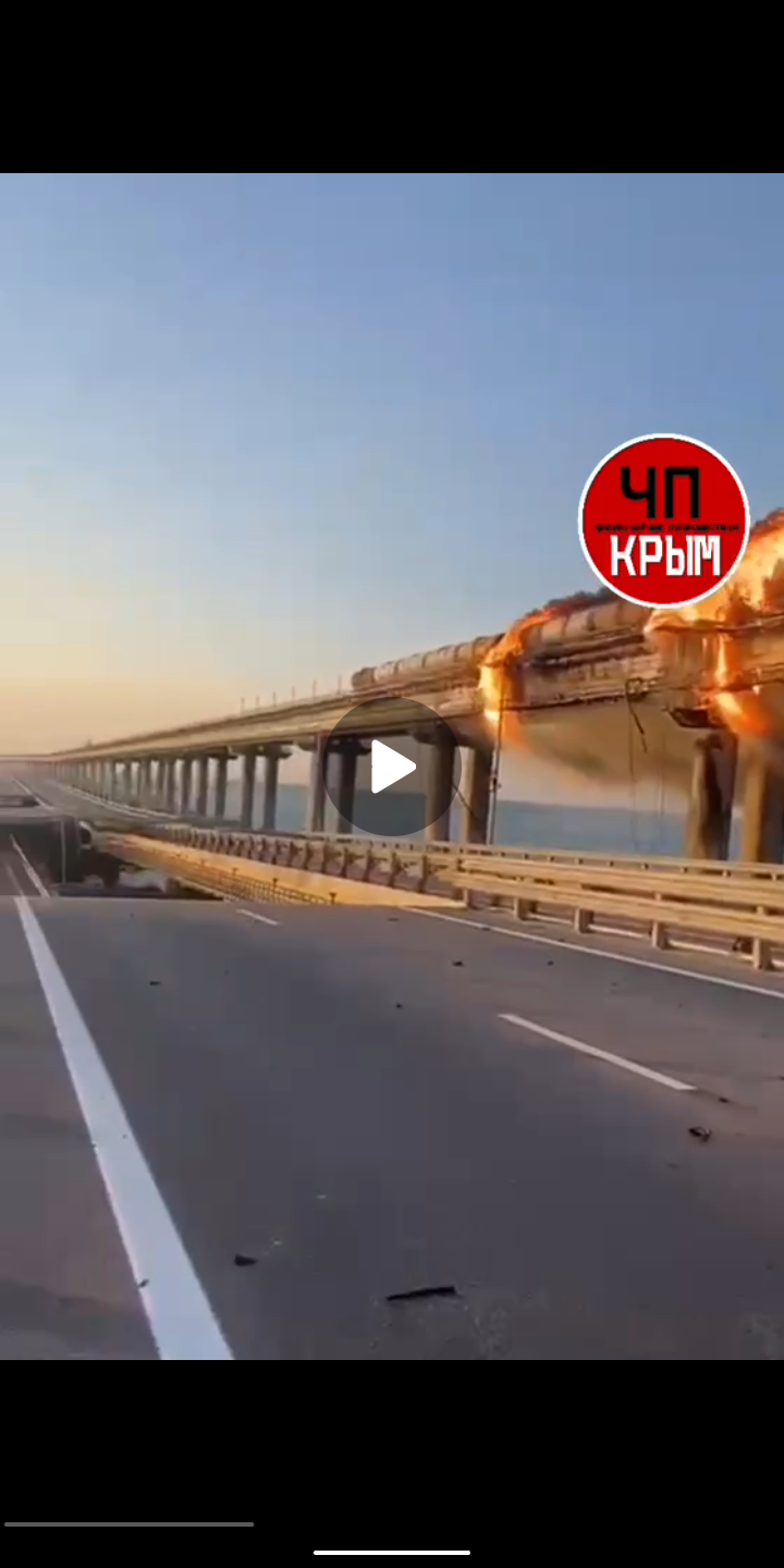 Red line? Crimean bridge - Crimean bridge, Fire, Longpost