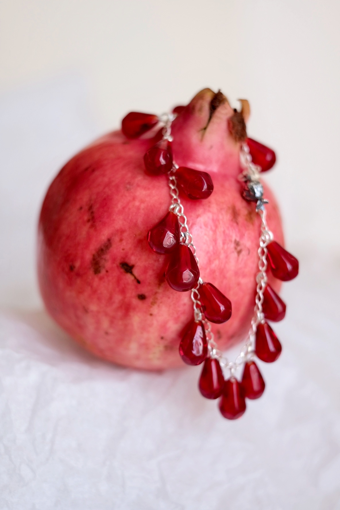 Glass pomegranate grains - My, Decoration, Needlework without process, Lampwork, Longpost