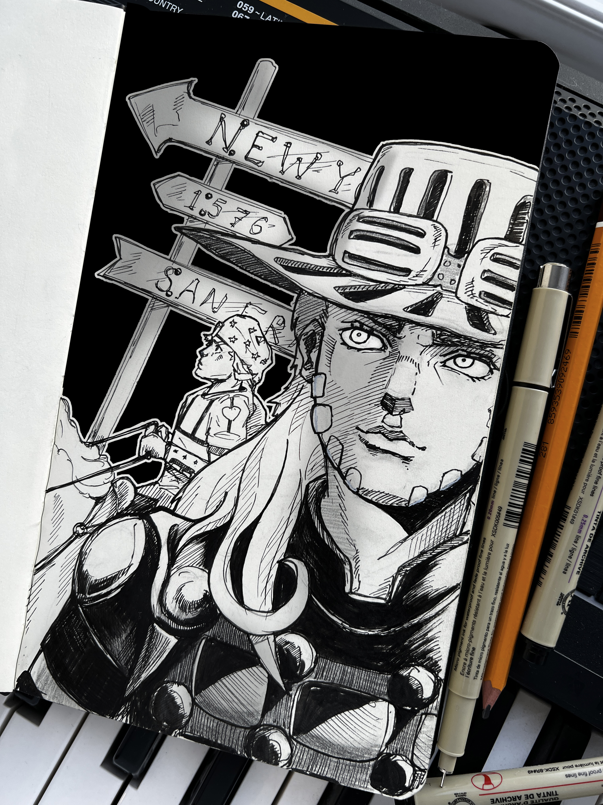 INKTOBER 2022 - Gyro zeppeli, Johnny Joestar, Travels, Jojos bizarre adventure, Black and white, Graphics, Challenge, Inktober, Liner, Painting, Drawing, Art, Artist, My