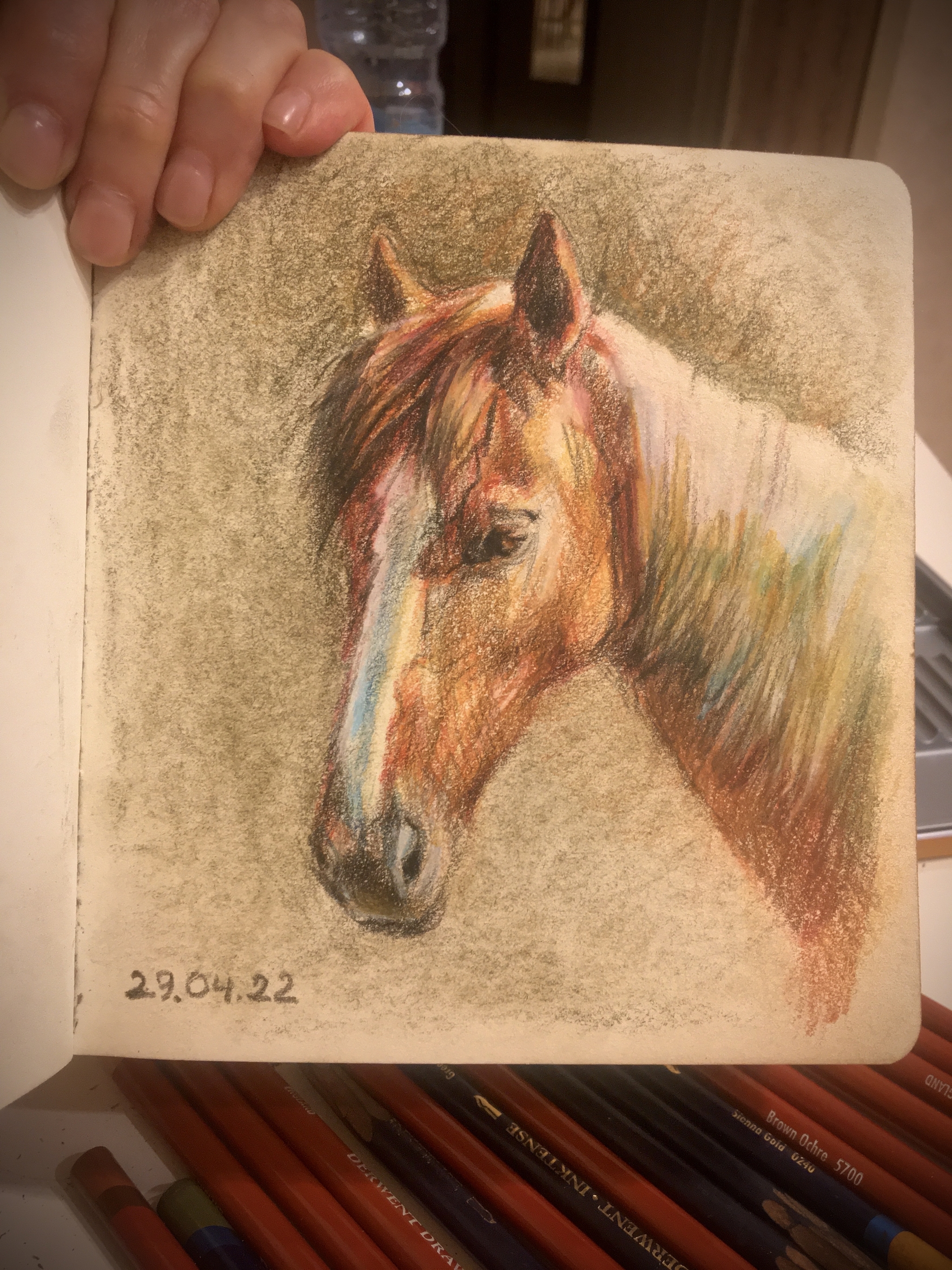 By whom! - My, Art, Graphics, Colour pencils, Drawing, Horses, Longpost, Memories