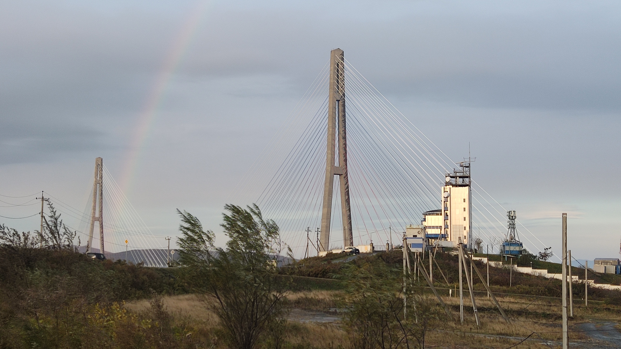 Rainbow over the Russian bridge - My, Russian Bridge, Rainbow