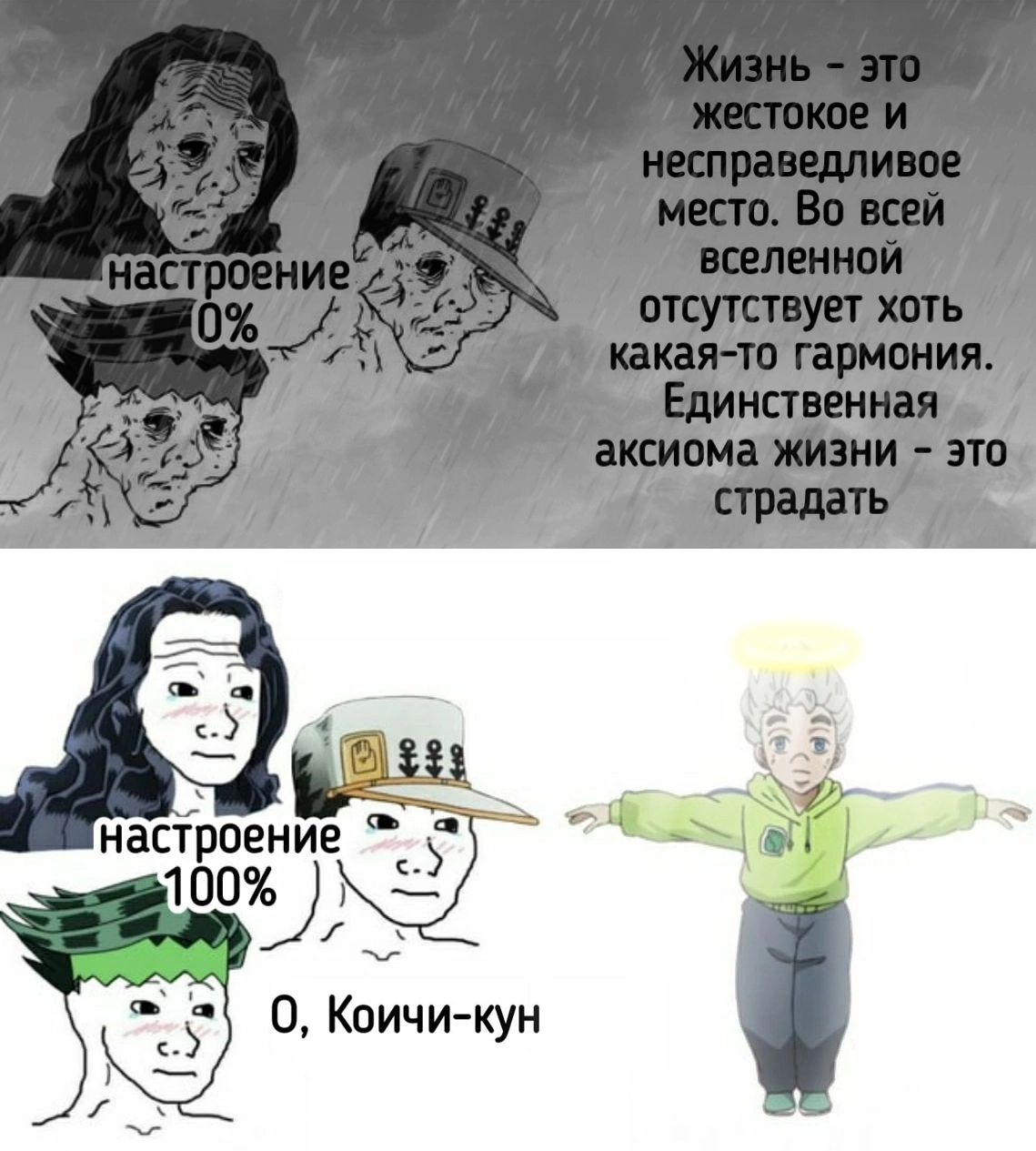 Obrecheni - Моё, Jojos Bizarre Adventure, Аниме, Юмор, Мемы, Kujo Jotaro