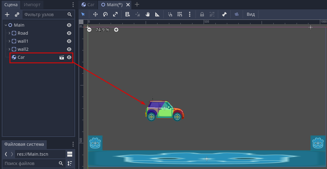 Physics in Godot 3.5 on the example of one typewriter - My, Godot Engine, Godot, Gamedev, Development of, Education, Lesson, Programming, Video, Soundless, Longpost