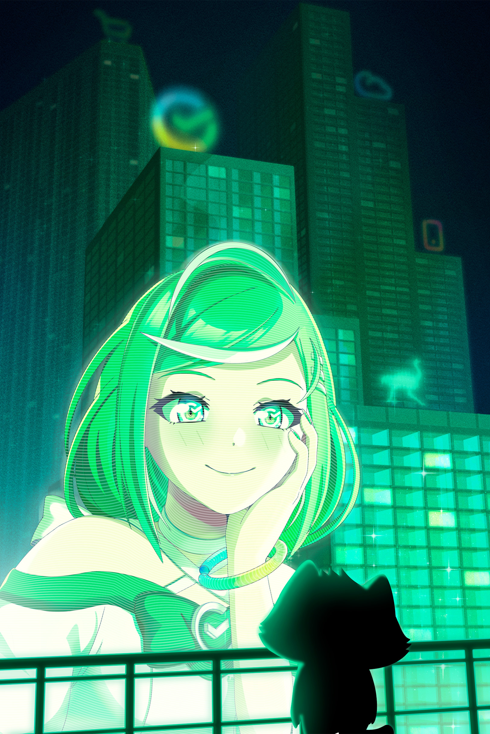 Sbertyan - Art, Anime, Sberbank, Mascot, cat, Longpost