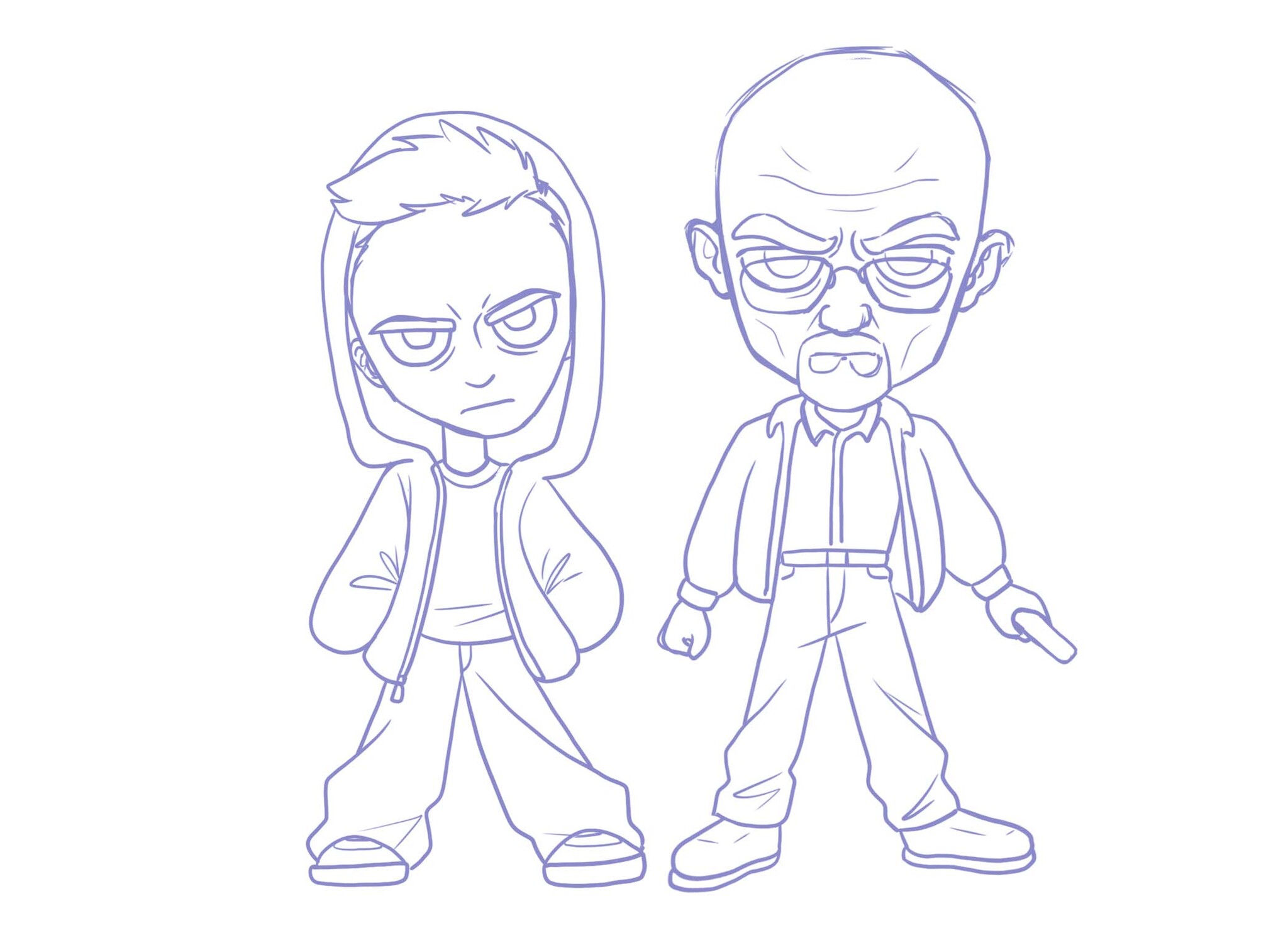 breaking bad chibi - My, Breaking Bad, Digital drawing, Art, Illustrations, Creation, Longpost