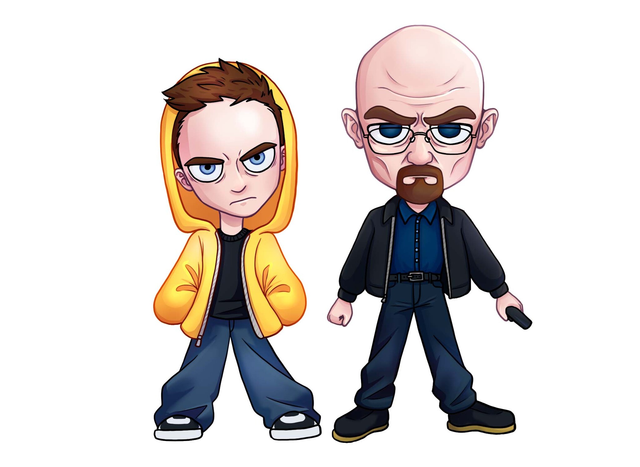 Breaking Bad чиби - Моё, Breaking Bad, Цифровой рисунок, Арт, Иллюстрации, Творчество, Длиннопост